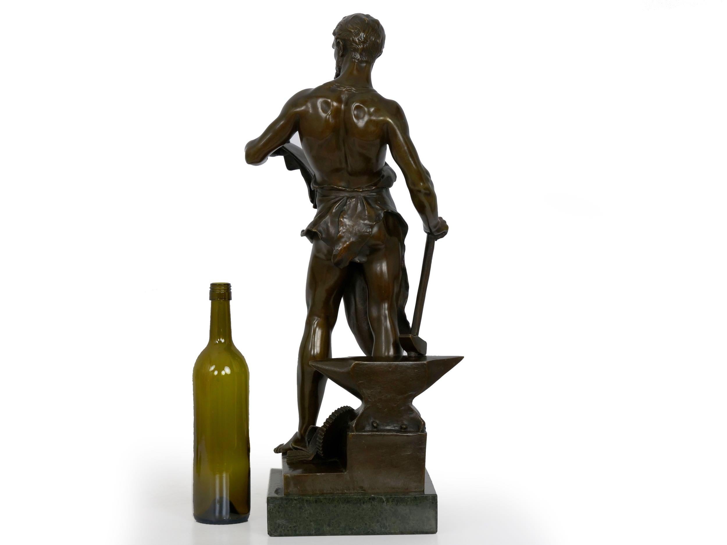 XIXe siècle Sculpture française en bronze de forgeron représentant un forgeron par Jean-Baptiste Germain