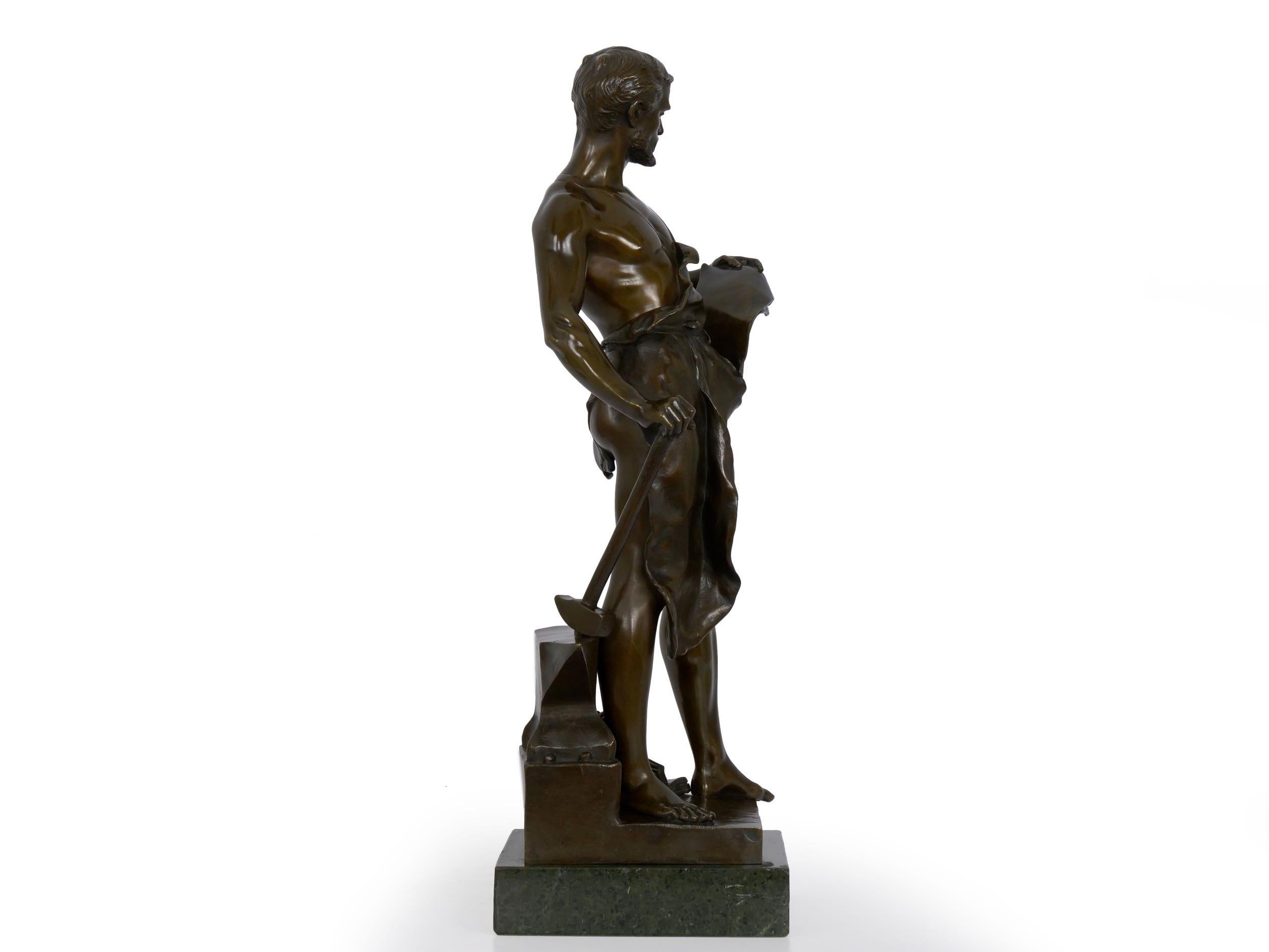 Bronze Sculpture française en bronze de forgeron représentant un forgeron par Jean-Baptiste Germain