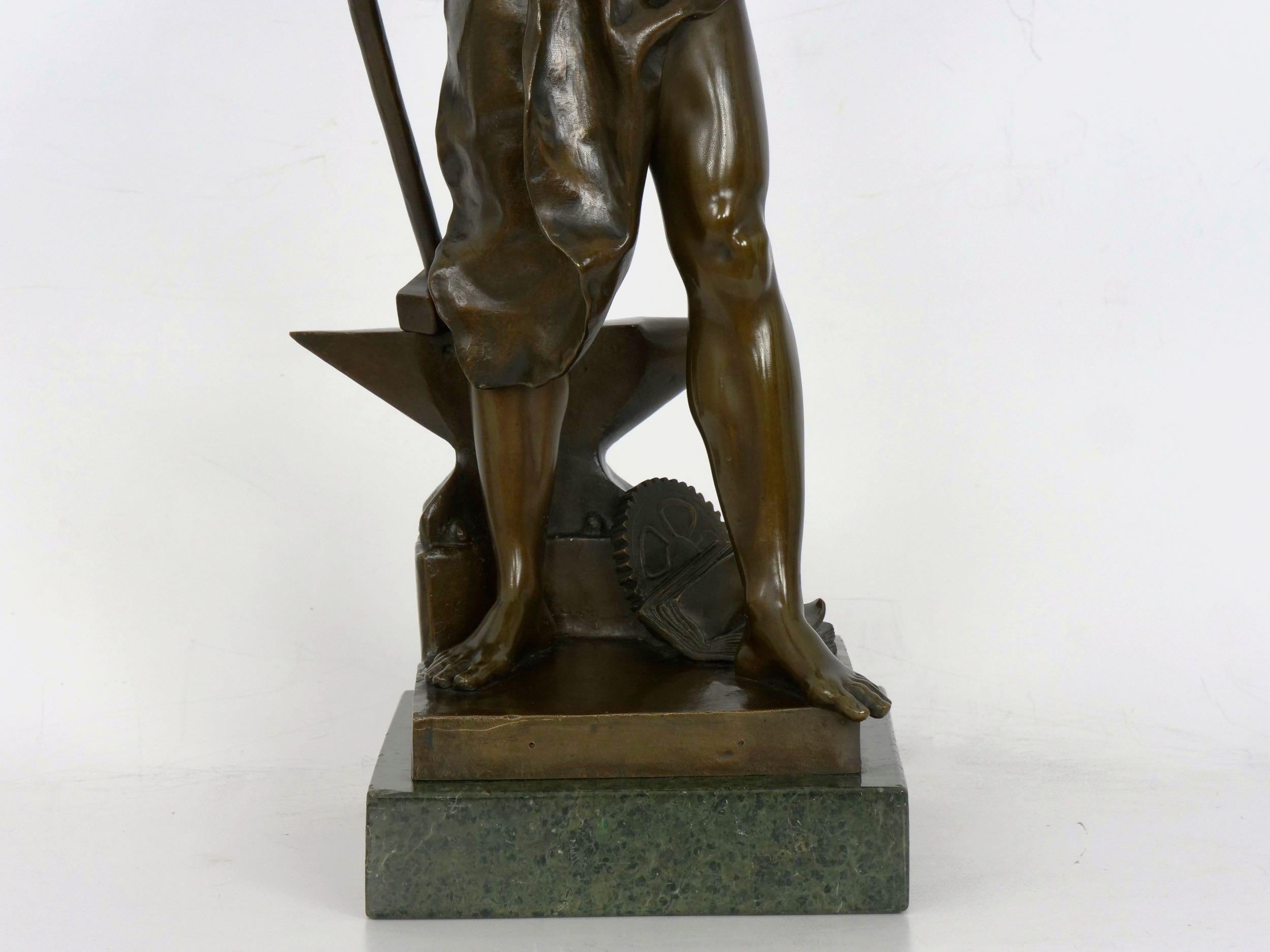 “Le Forgeron” French Bronze Sculpture of Blacksmith by Jean-Baptiste Germain 1