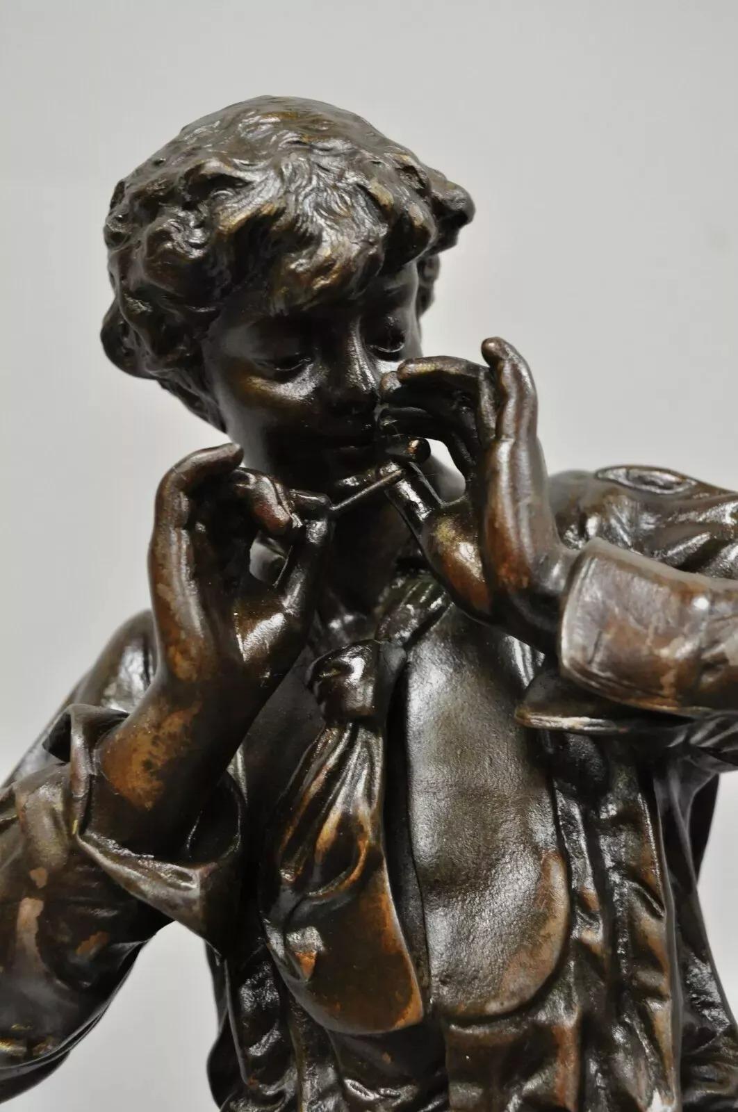Le Fumeur Escultura francesa de escultura de helio de hombre joven fumando de Charles Masse Victoriano en venta
