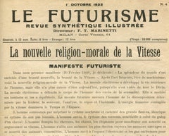 Le Futurisme - La Nouvelle Religion-Morale de la Vitesse, Italy 1922