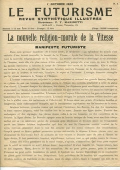 Le Futurisme - La Nouvelle Religion-Morale de la Vitesse, Italy 1922