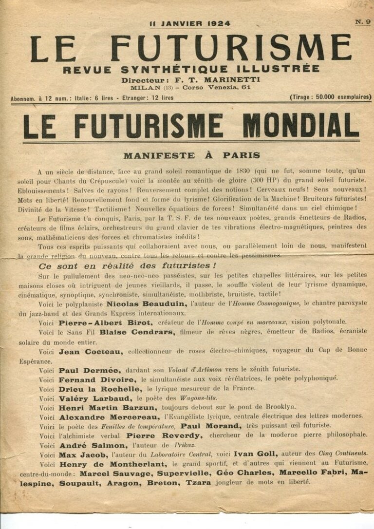 Le Futurisme - Le Futurisme Mondial - Futurisme et Fascisme, Italy 1924