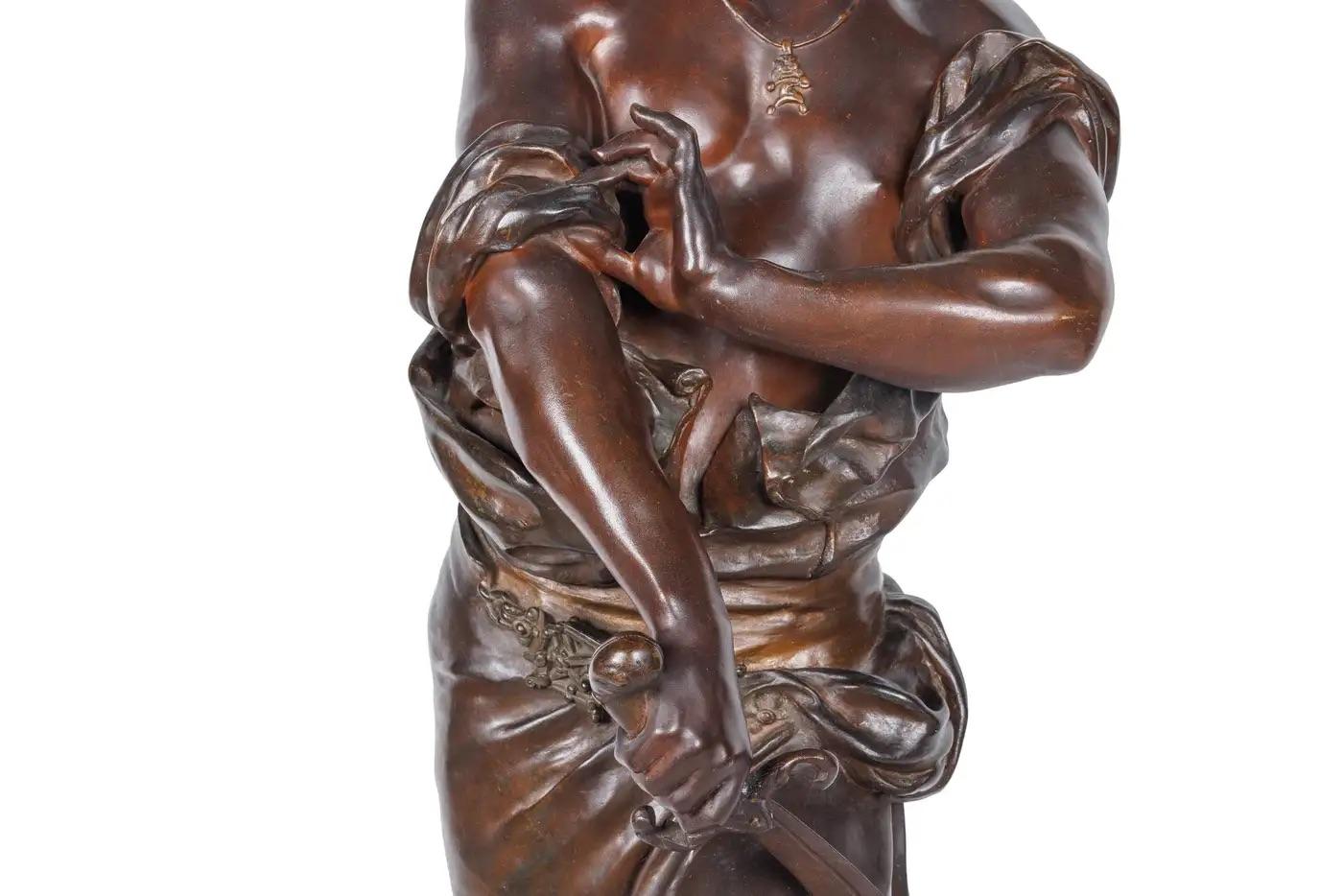 XIXe siècle Le Garde Du Harem, sculpture monumentale orientaliste en bronze de G. Coudray C. 18 en vente