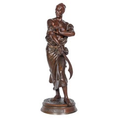 Le Garde du Harem, une sculpture orientaliste monumentale en bronze de G. Coudray
