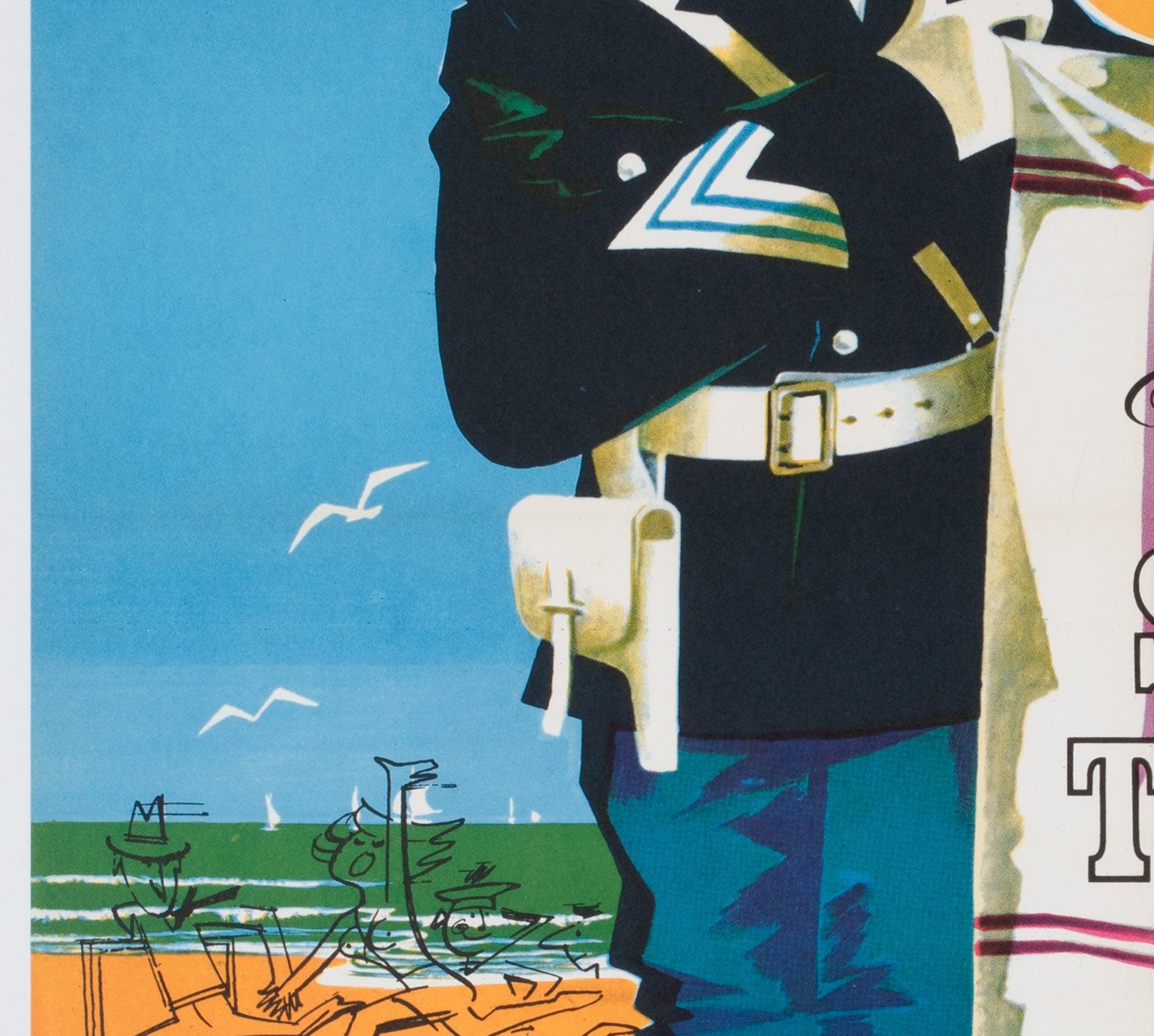 Le gendarme de Saint-Tropez R1966 Französisch Moyenne Film Poster, Clement Hurel (Leinen) im Angebot