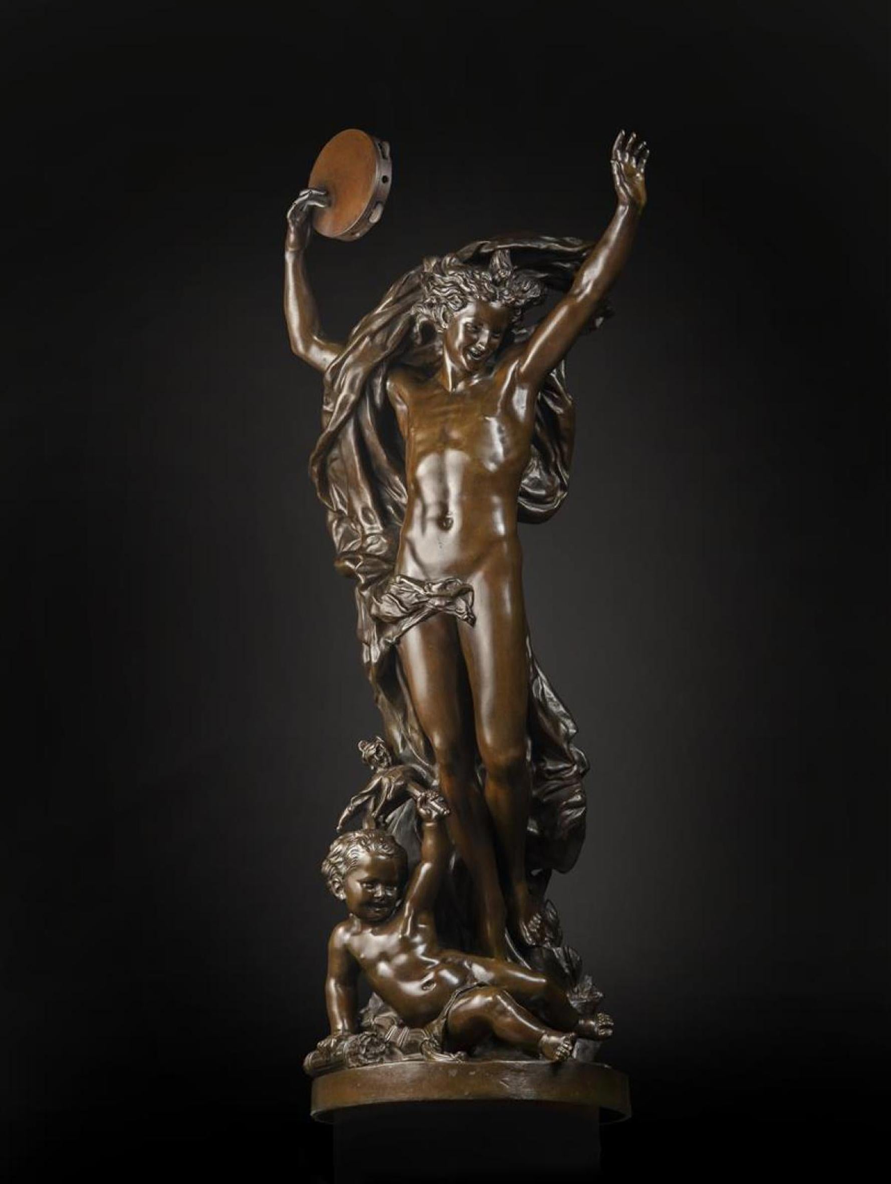 'Le Génie de la Danse - n°2' - a fine patinated bronze figure by Jean-Baptiste Carpeaux.

French, dated 1872.

Inscribed 'JB Carpeaux 1872' and with the Propriété Carpeaux foundry cachet.

This exceptional bronze figure is finely cast with