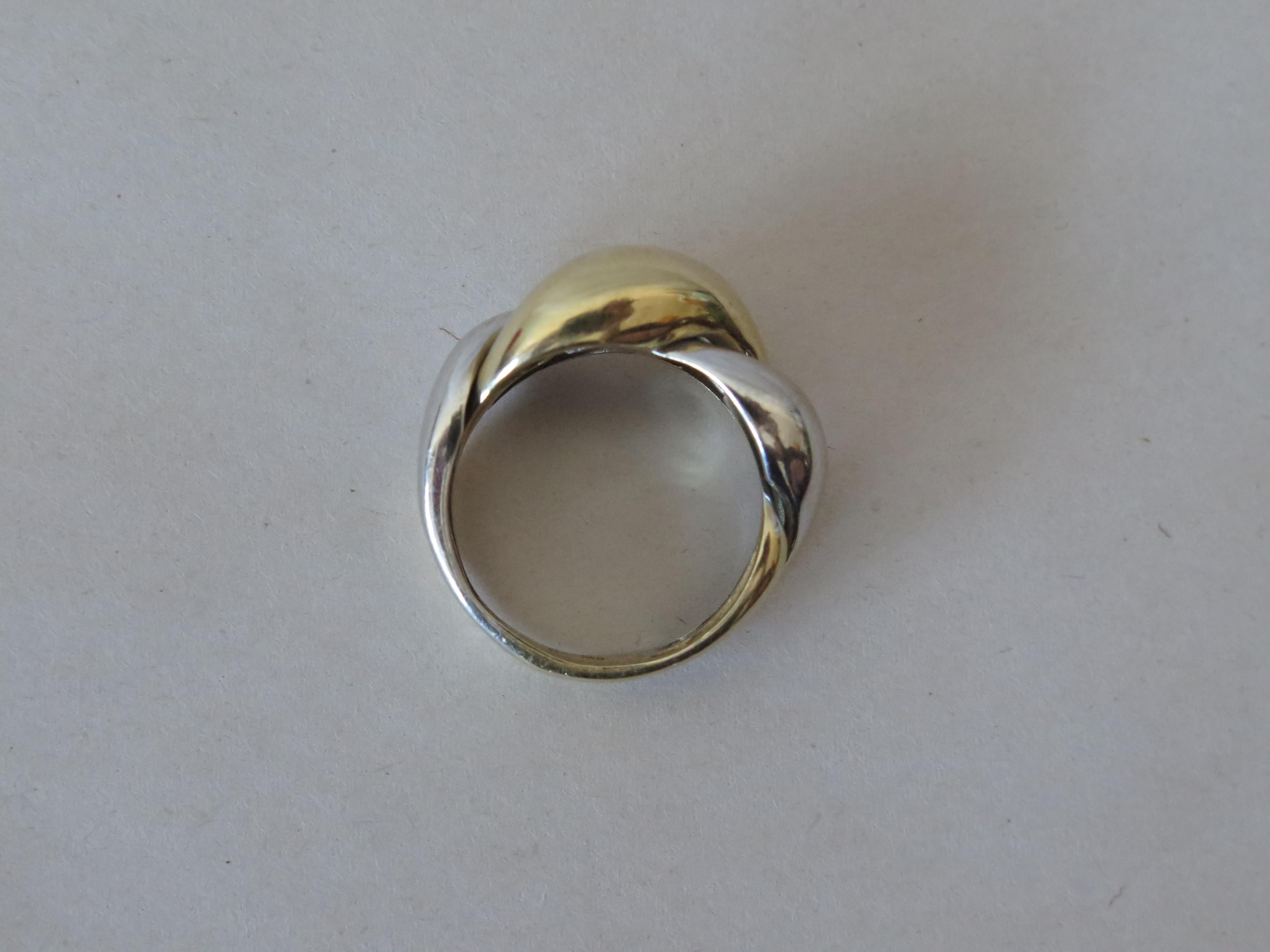 Le Gi Italy Twist Yellow White Gold Ring  14K  For Sale 3