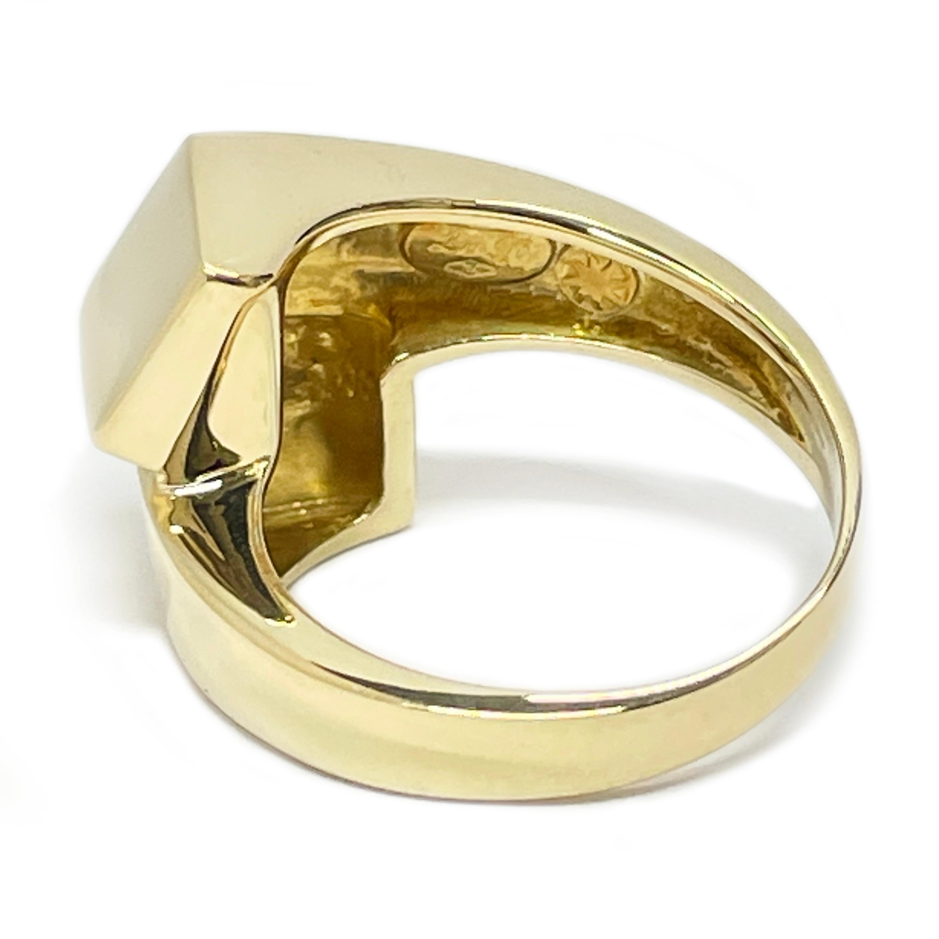 Retro Le-Gi Yellow Gold Bypass Ring For Sale