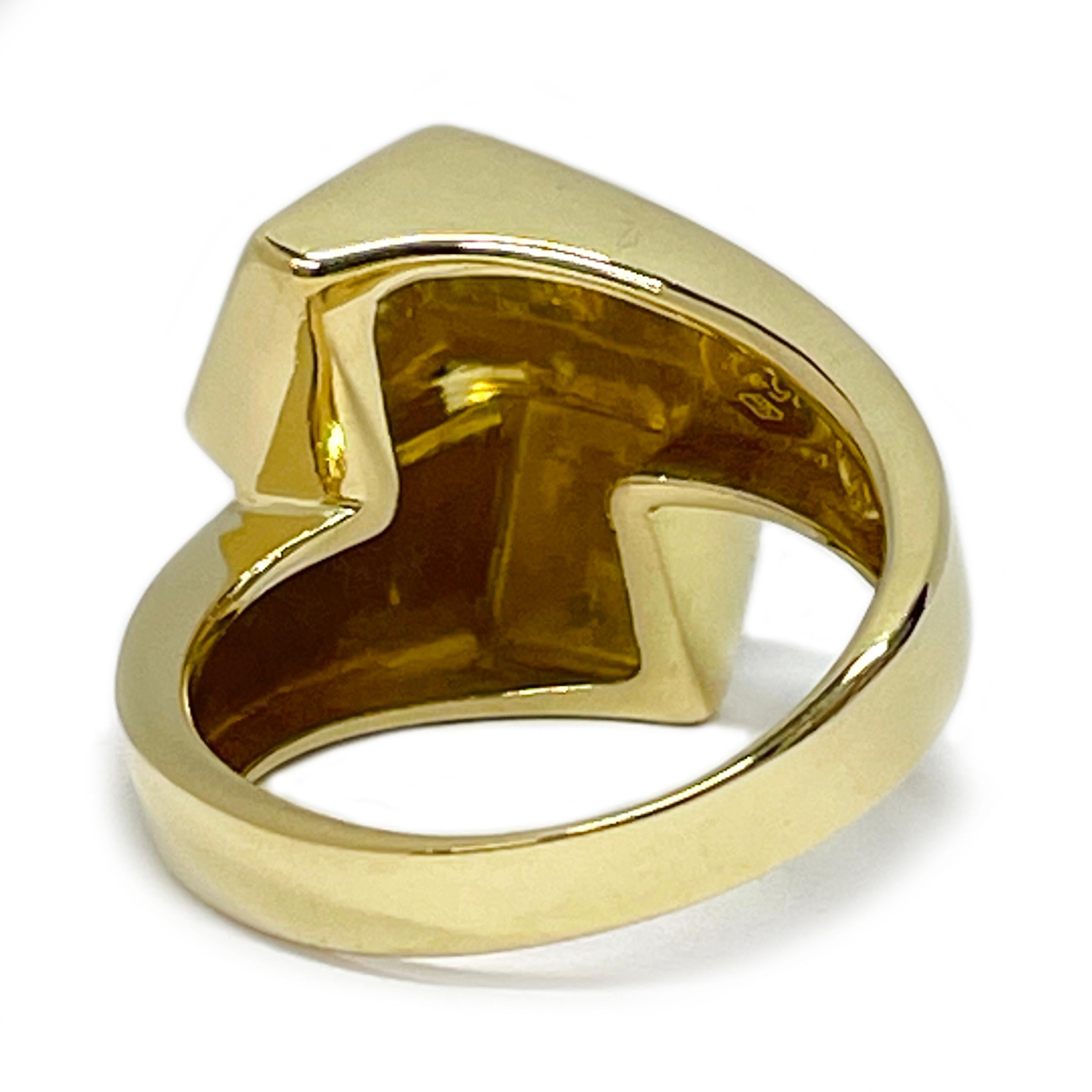 Le-Gi Yellow Gold Bypass Ring In Good Condition For Sale In Palm Desert, CA