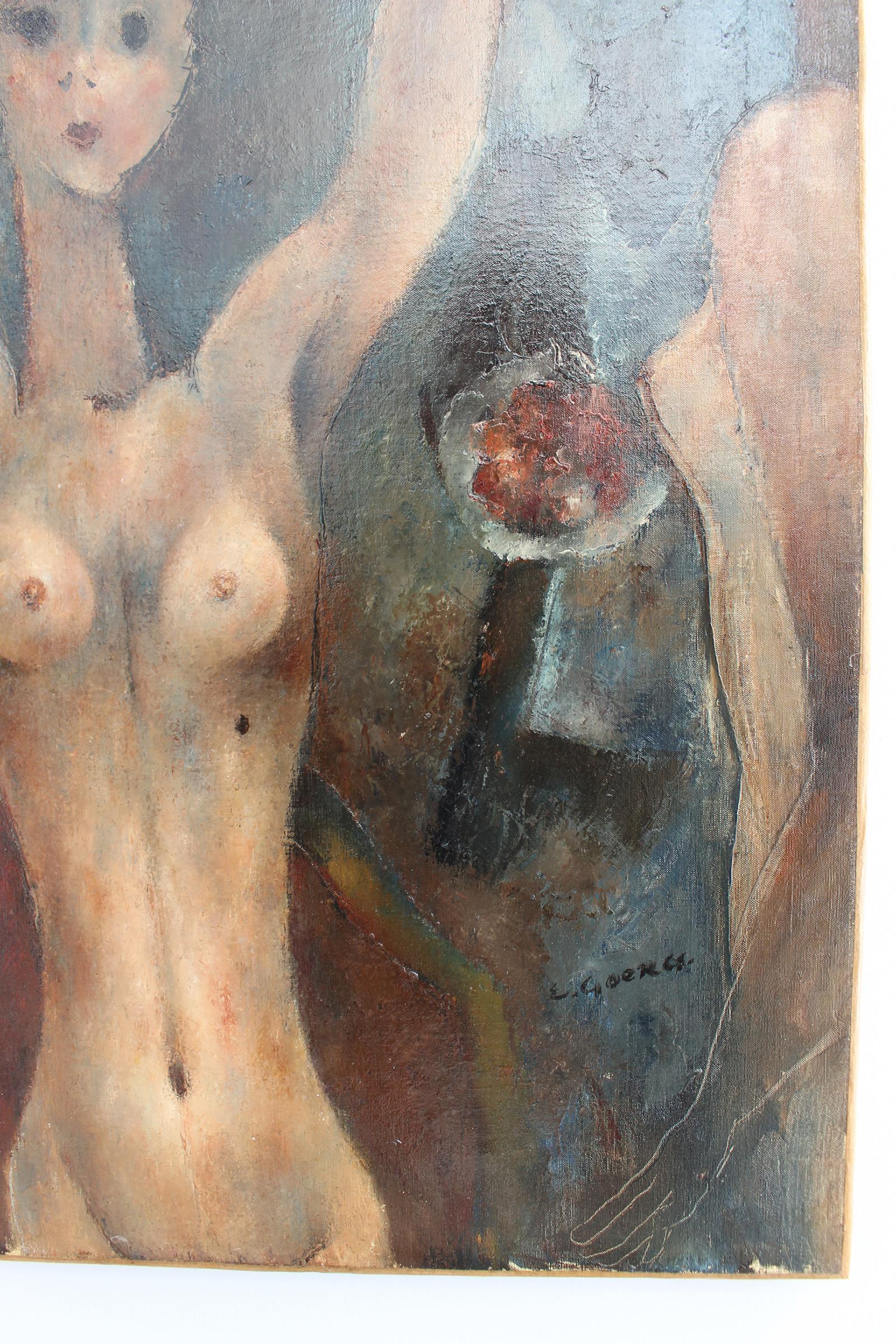 « Le Grain de Beaute », huile sur toile d'Edouard Goerg Bon état - En vente à Long Island City, NY