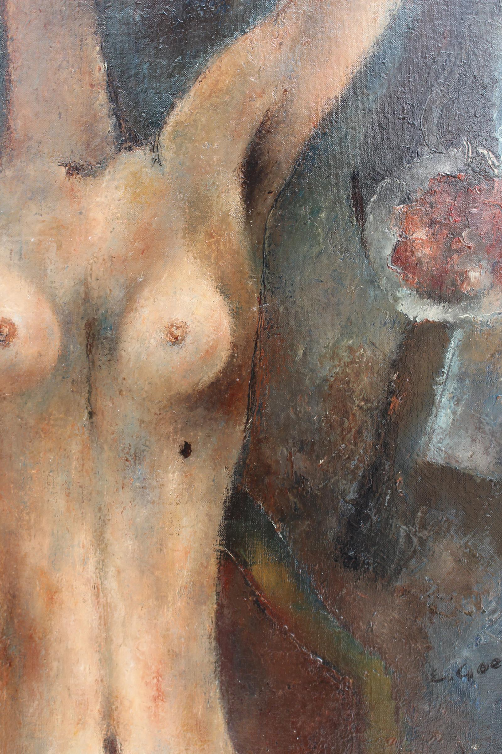 Début du 20ème siècle « Le Grain de Beaute », huile sur toile d'Edouard Goerg en vente