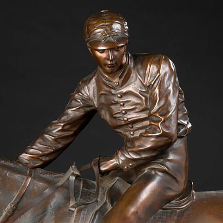 Isidore Jules Bonheur (French, 1827-1901) 
‘Le Grand Jockey ‘

Signed 'I Bonheur' and with foundry stamp PEYROL EDITEUR'.
Bronze, rich mid-brown patina. 

The name Isidore-Jules Bonheur is synonymous with the great animalier school of