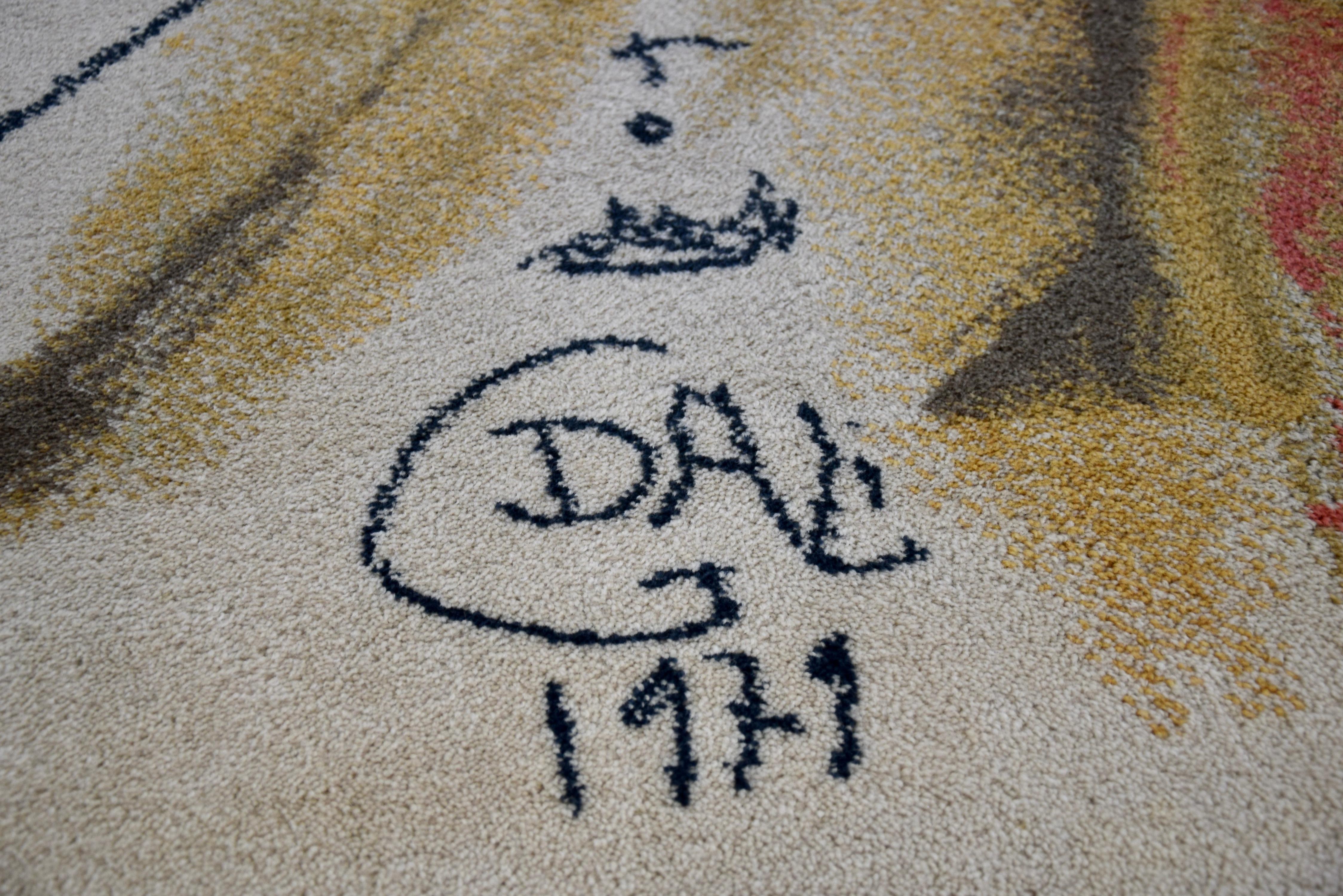 Le Grand Pavon Wool Carpet After Salvador Dalí For Sale 9