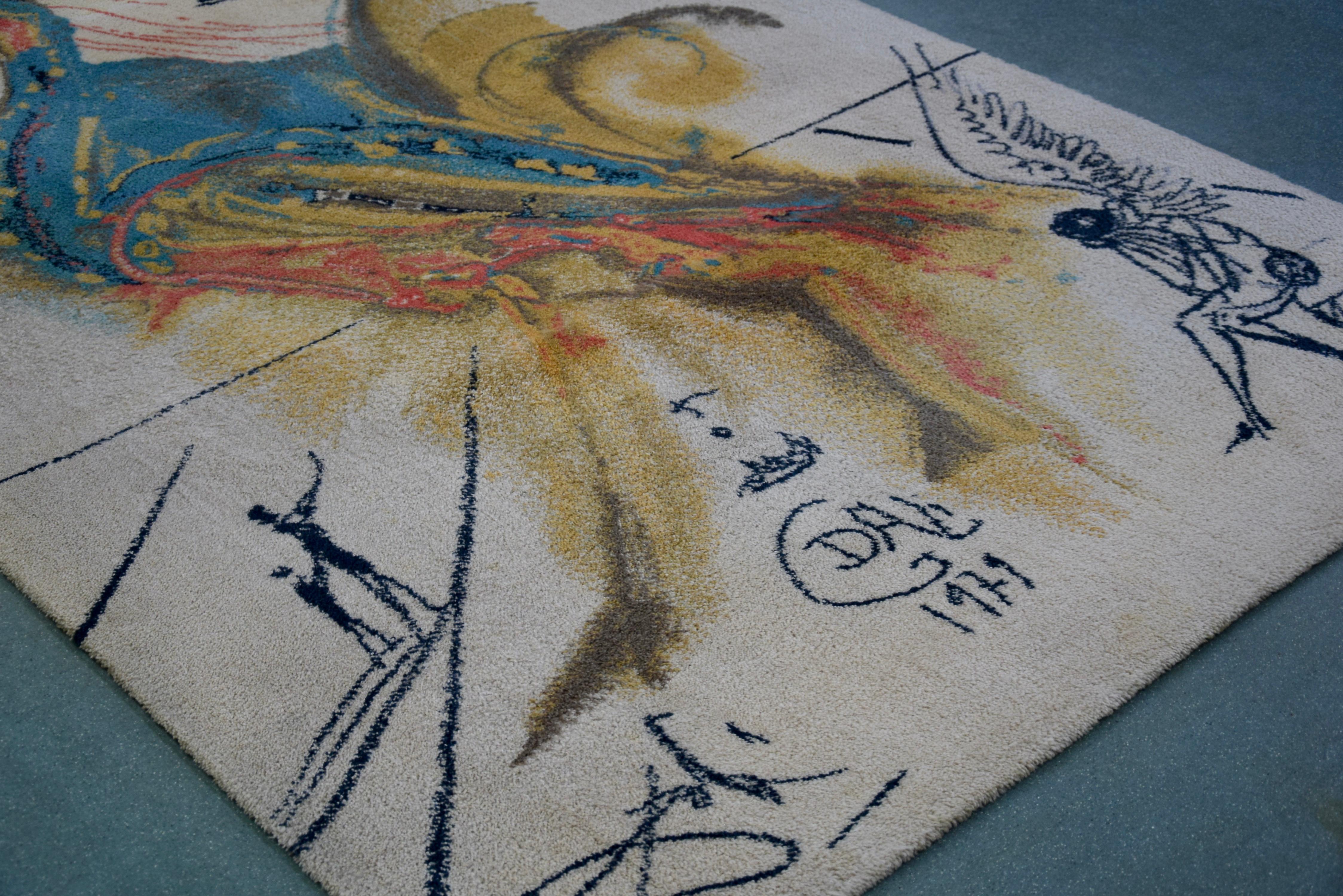 Le Grand Pavon Wool Carpet After Salvador Dalí For Sale 12