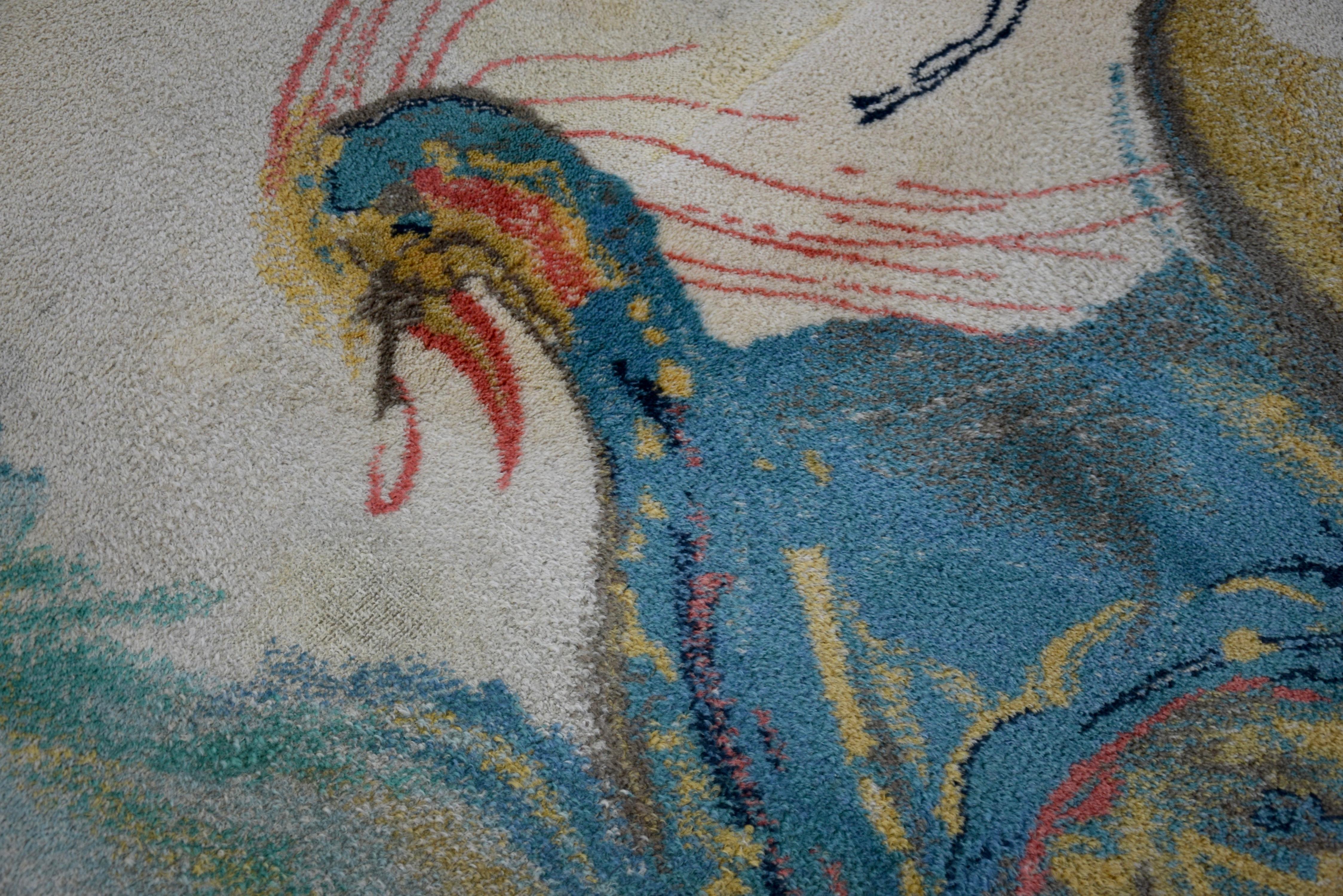 Mid-Century Modern Le Grand Pavon Wool Carpet After Salvador Dalí For Sale