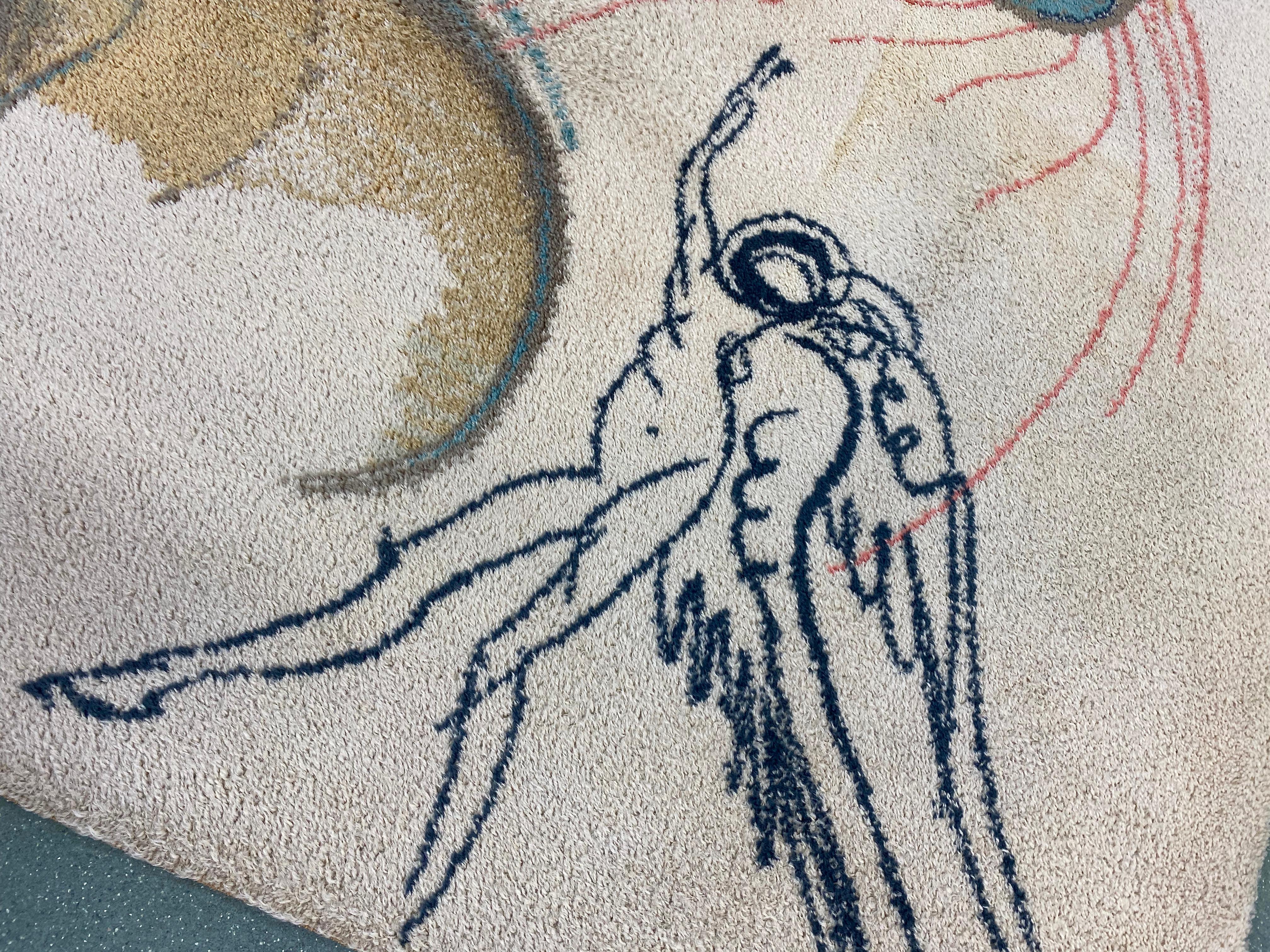Alfombra de lana Le Grand Pavon Después de Salvador Dalí finales del siglo XX en venta