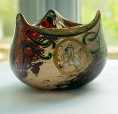 LE GRAS - ART NOUVEAU Blown glass ball vase