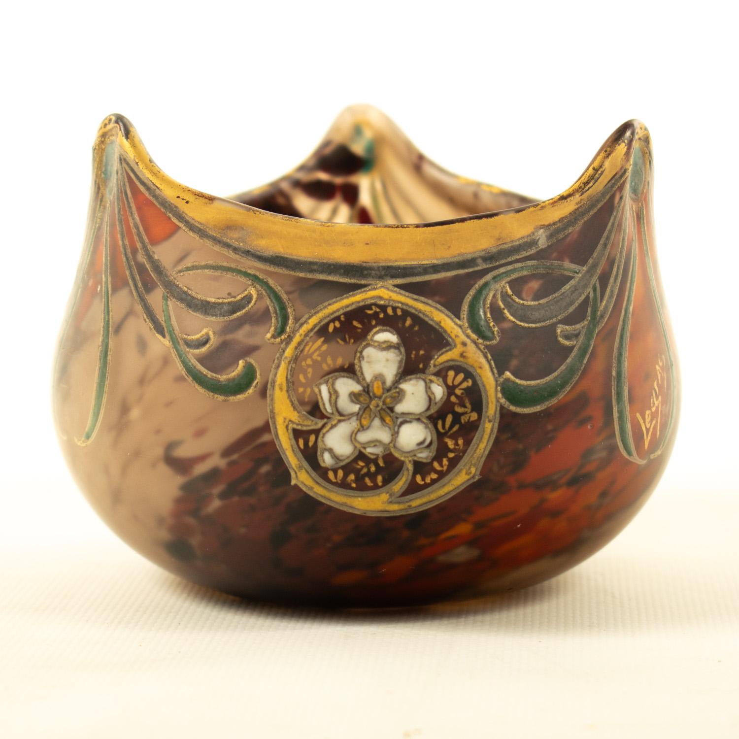 LE GRAS - ART NOUVEAU Vaso a sfera in vetro soffiato in vendita 1