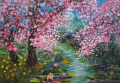 Kirschblüte 02, Malerei, Acryl auf Leinwand