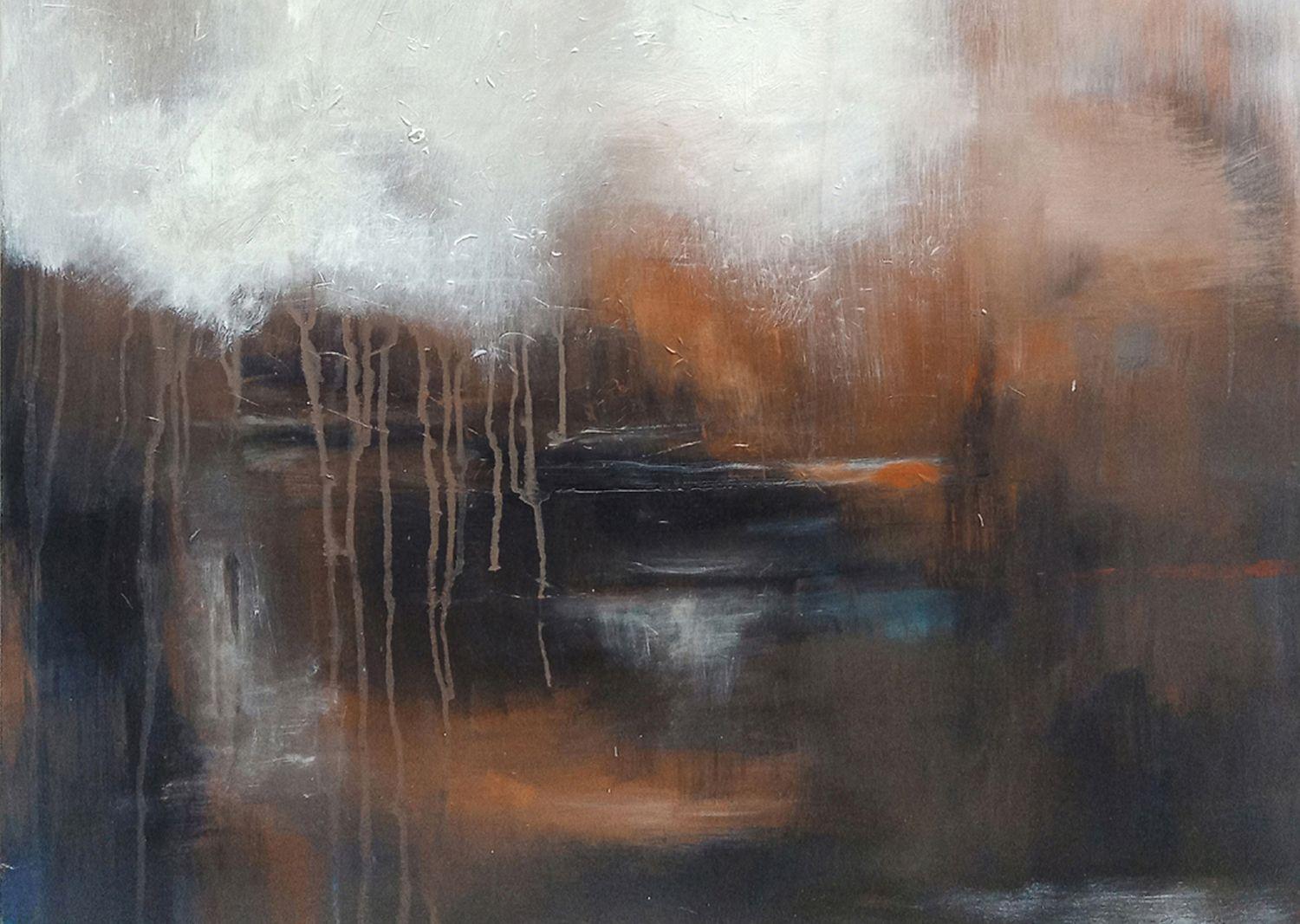 Dark gray-Brown Landscape, Painting, Acrylic on Canvas 1
