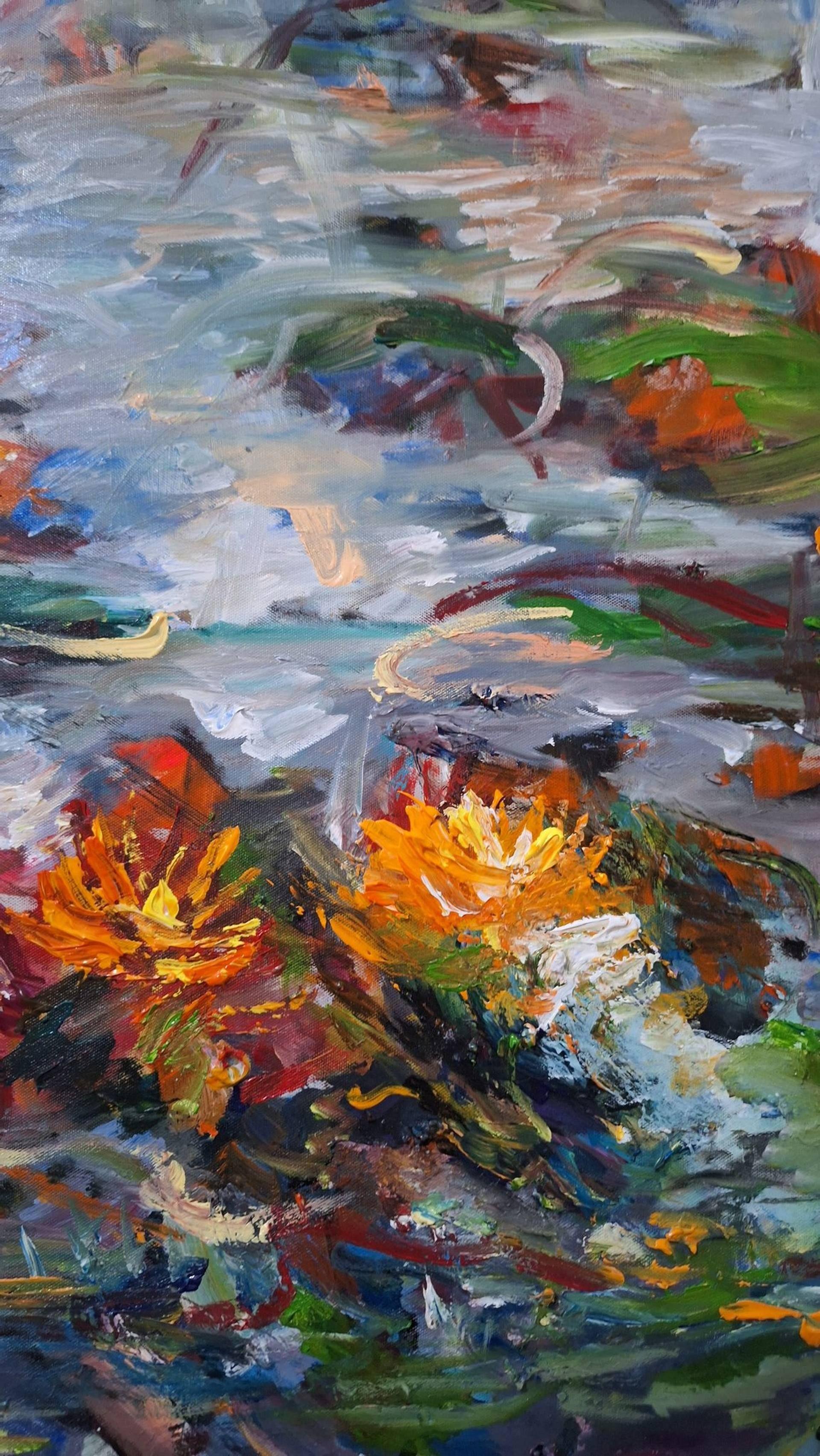 verträumter Herbst, Gemälde, Acryl auf Leinwand (Abstrakter Expressionismus), Painting, von LE HAI LINH
