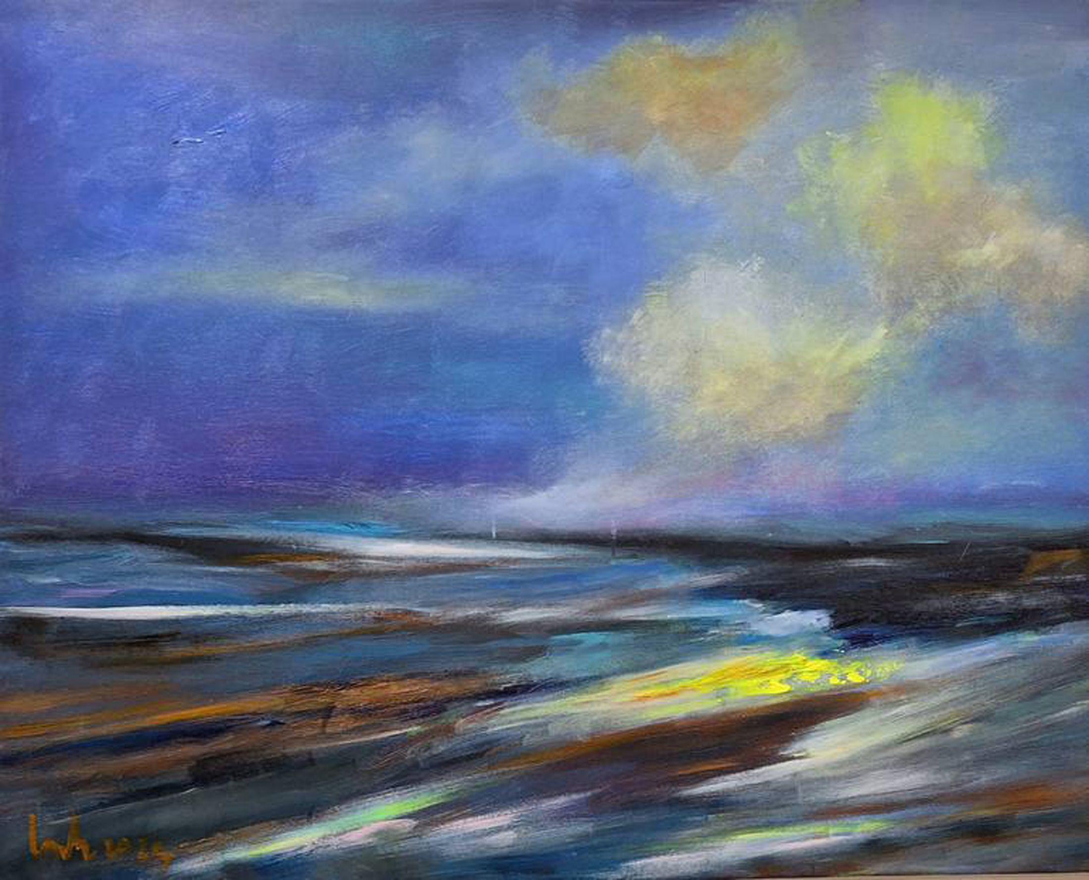 impression of dawn, the picture is really an impression for a new start of the day, the sparkling sunlight in the dawn, the beautiful painting of the early rays of sunlight creeping through the waves, sometimes hidden, sometimes present, contain