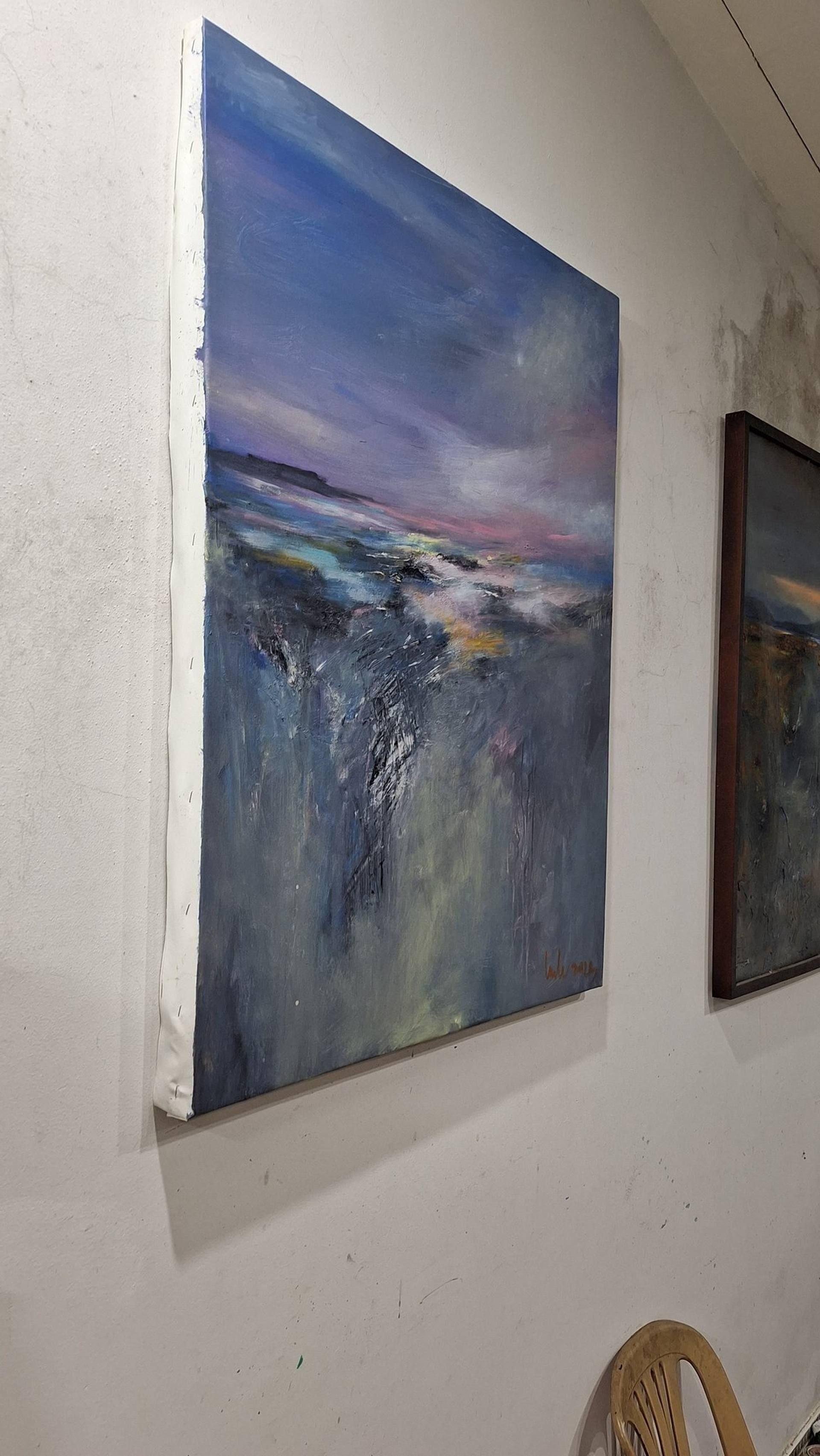 rosa Sturm, Malerei, Acryl auf Leinwand (Abstrakter Expressionismus), Painting, von LE HAI LINH