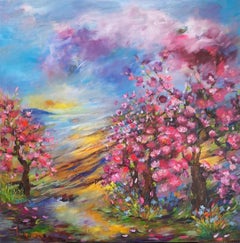 scene near the sea, Painting, Acrylic on Canvas