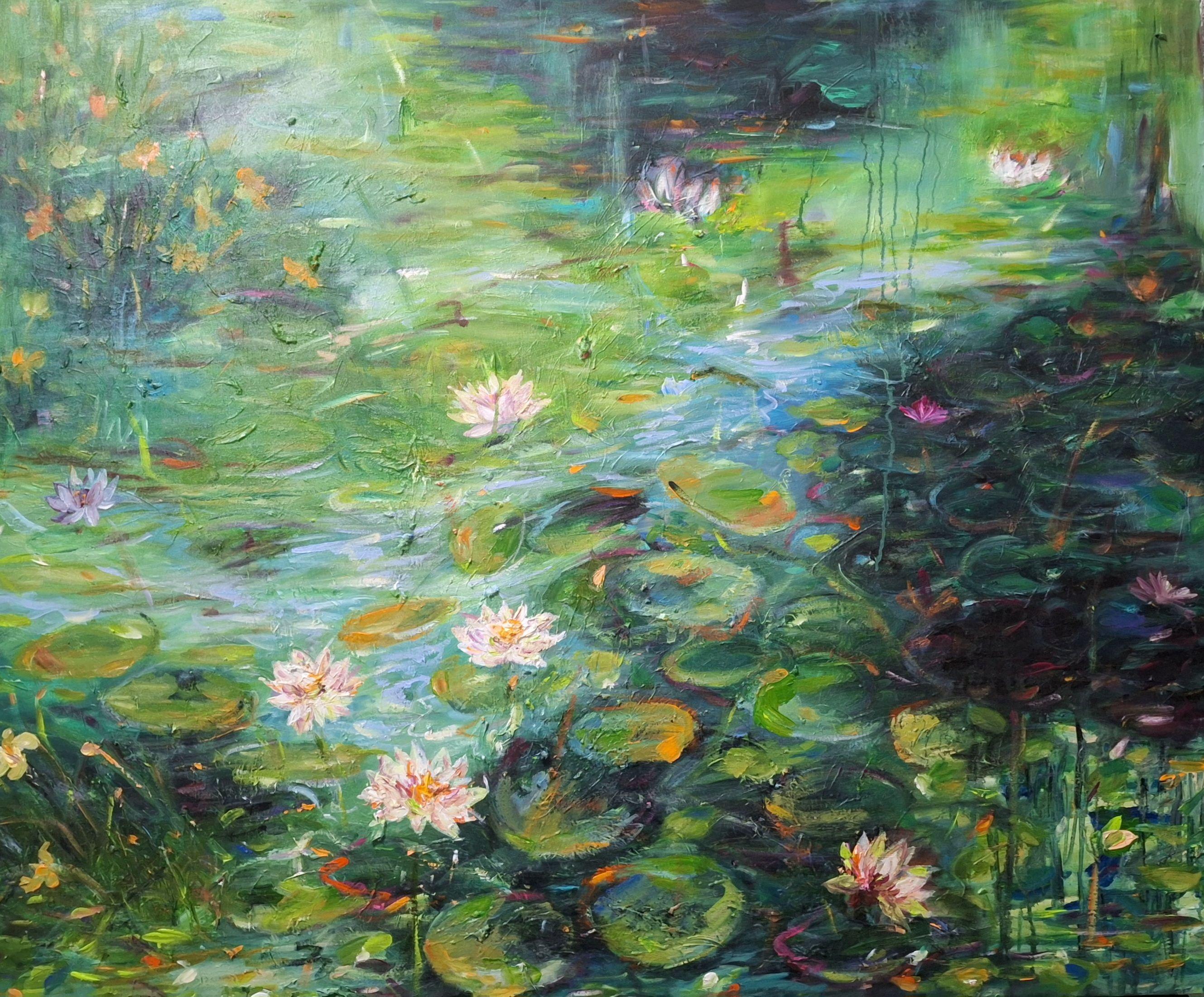 Printemps 03, peinture, acrylique sur toile - Expressionnisme abstrait Painting par LE HAI LINH