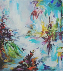 Stream Flower (100-100cm), 2021, Painting, Acrylic on Canvas
