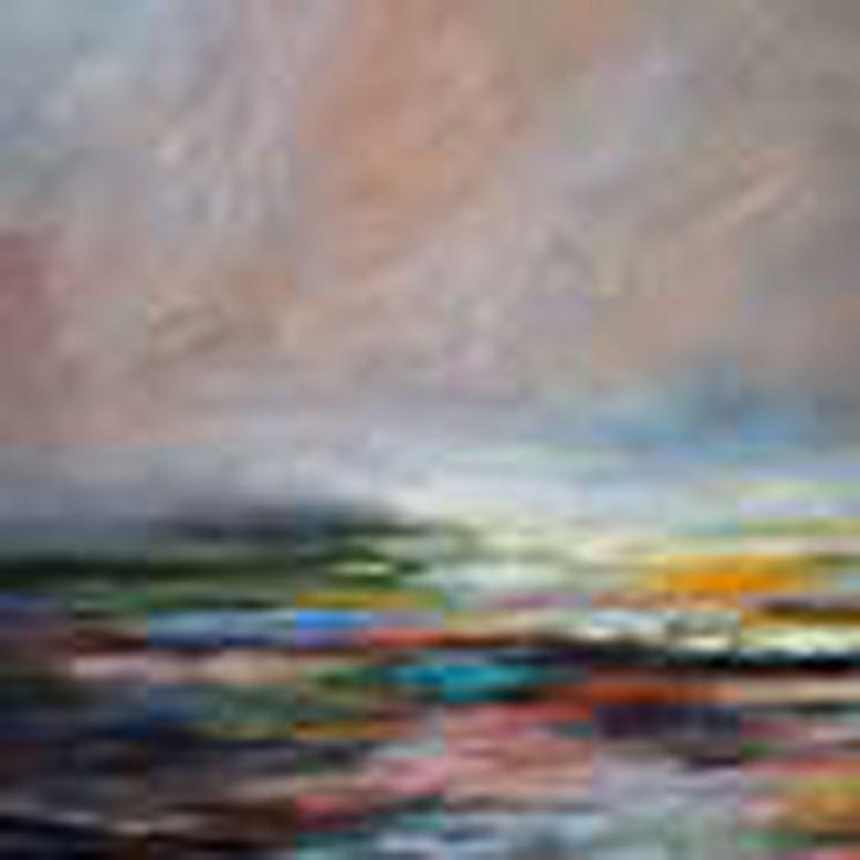 Sunset has disappeared, Painting, Acrylic on Canvas For Sale 1