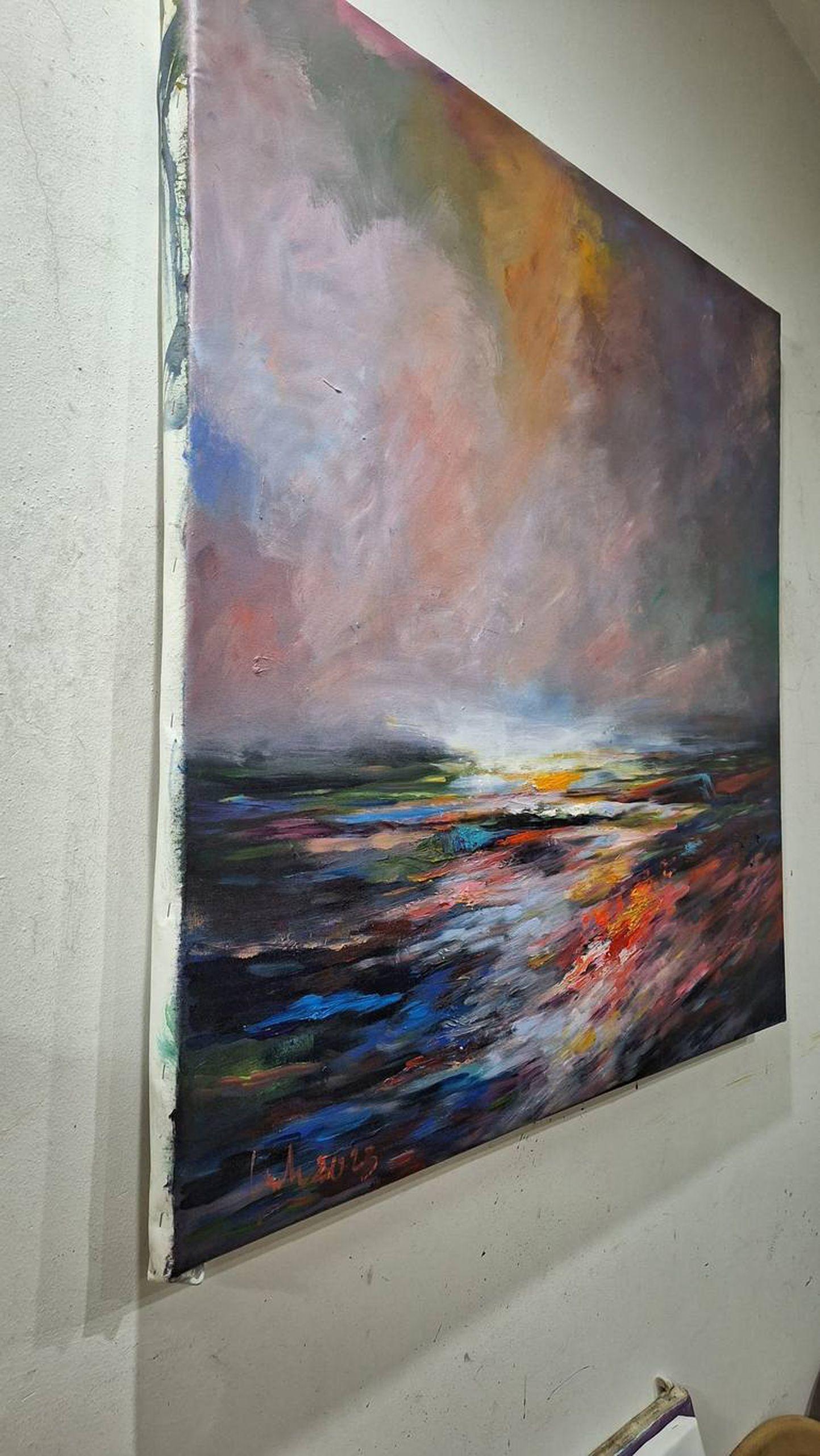 Sunset has disappeared, Painting, Acrylic on Canvas For Sale 3