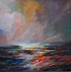 Sunset has disappeared, Painting, Acrylic on Canvas