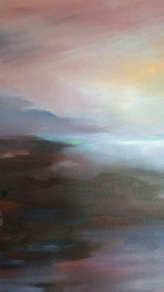 Coucher de soleil, peinture, acrylique sur toile