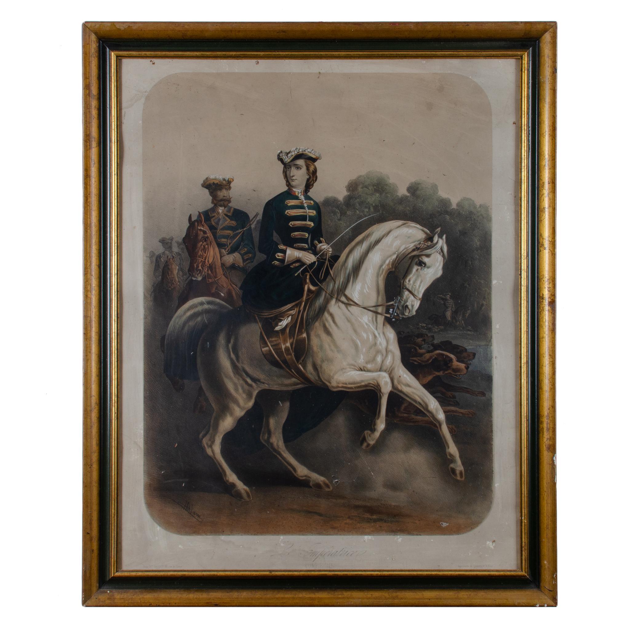 Le Impératrice Eugénie Lithographie, um 1850 im Angebot 1