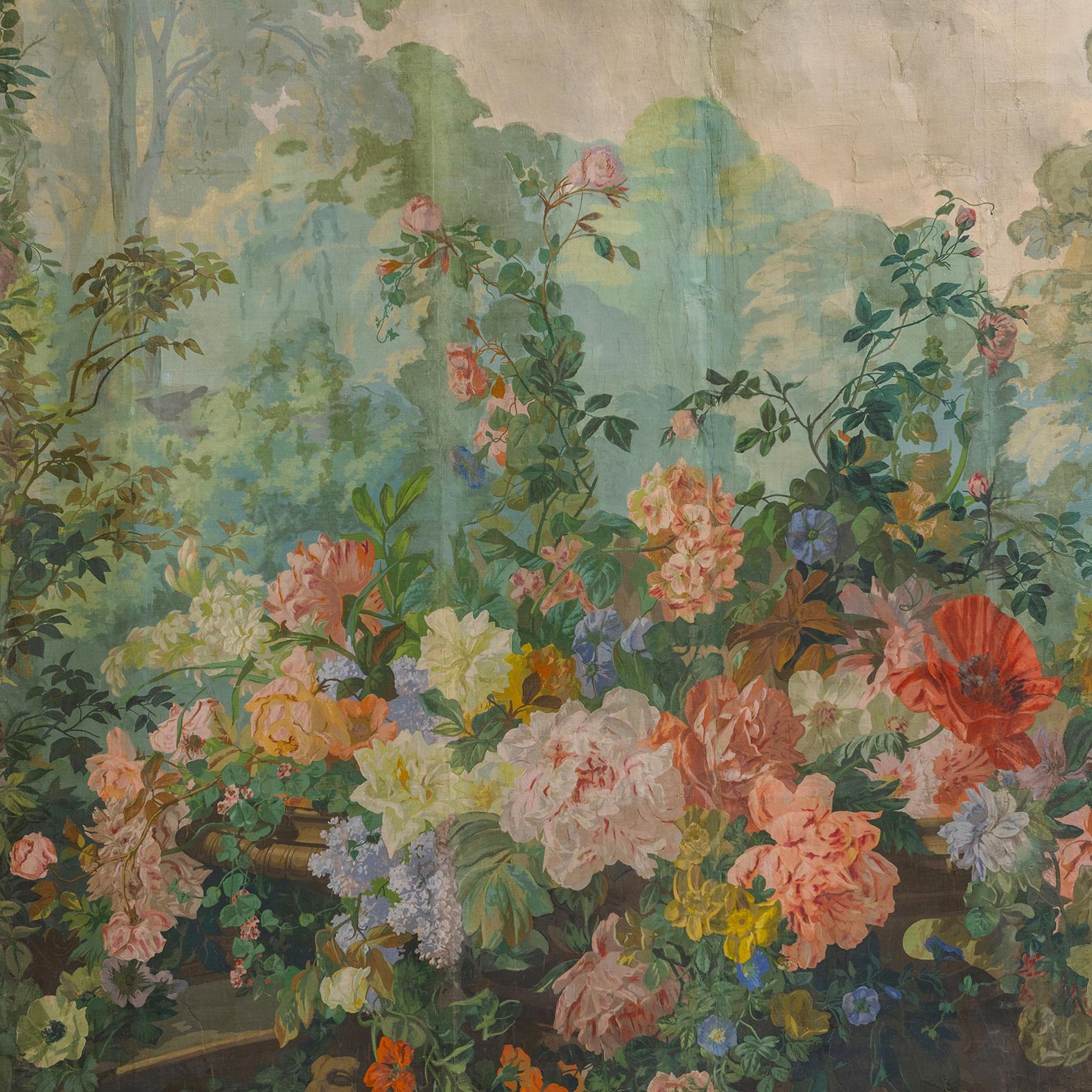 Belle Époque 'Le Jardin d'Armide' - A Rare Wallpaper Panel by Desfossé For Sale