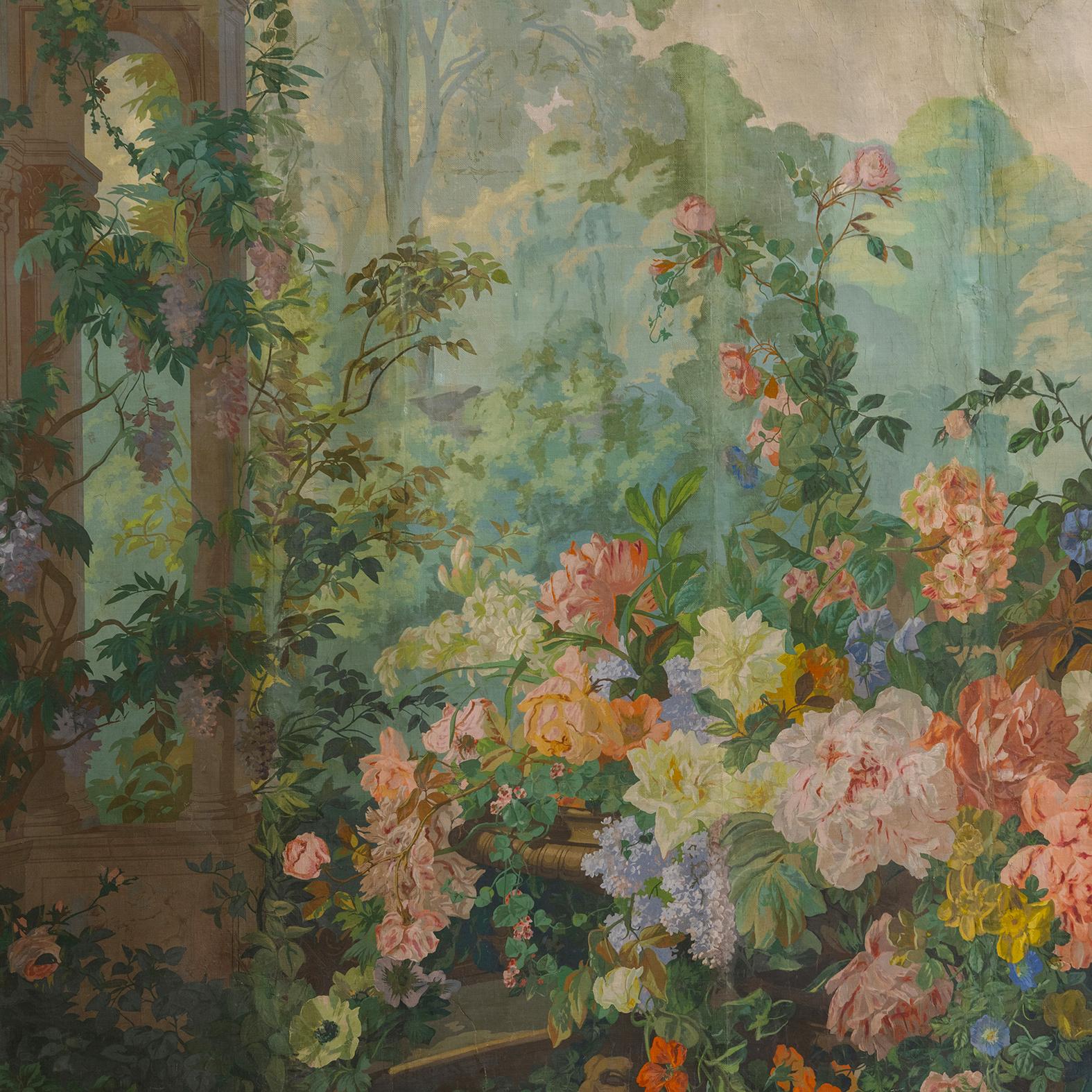 French 'Le Jardin d'Armide' - A Rare Wallpaper Panel by Desfossé For Sale