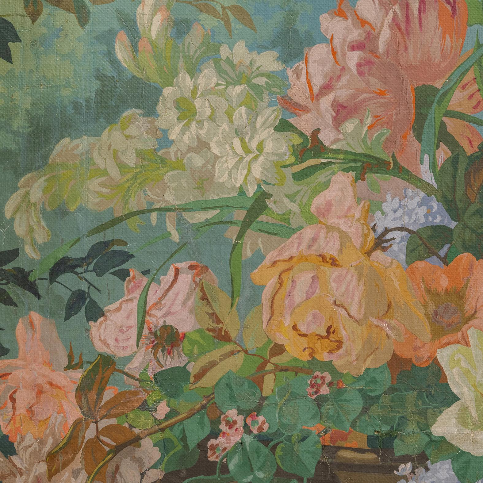 Canvas 'Le Jardin d'Armide' - A Rare Wallpaper Panel by Desfossé For Sale