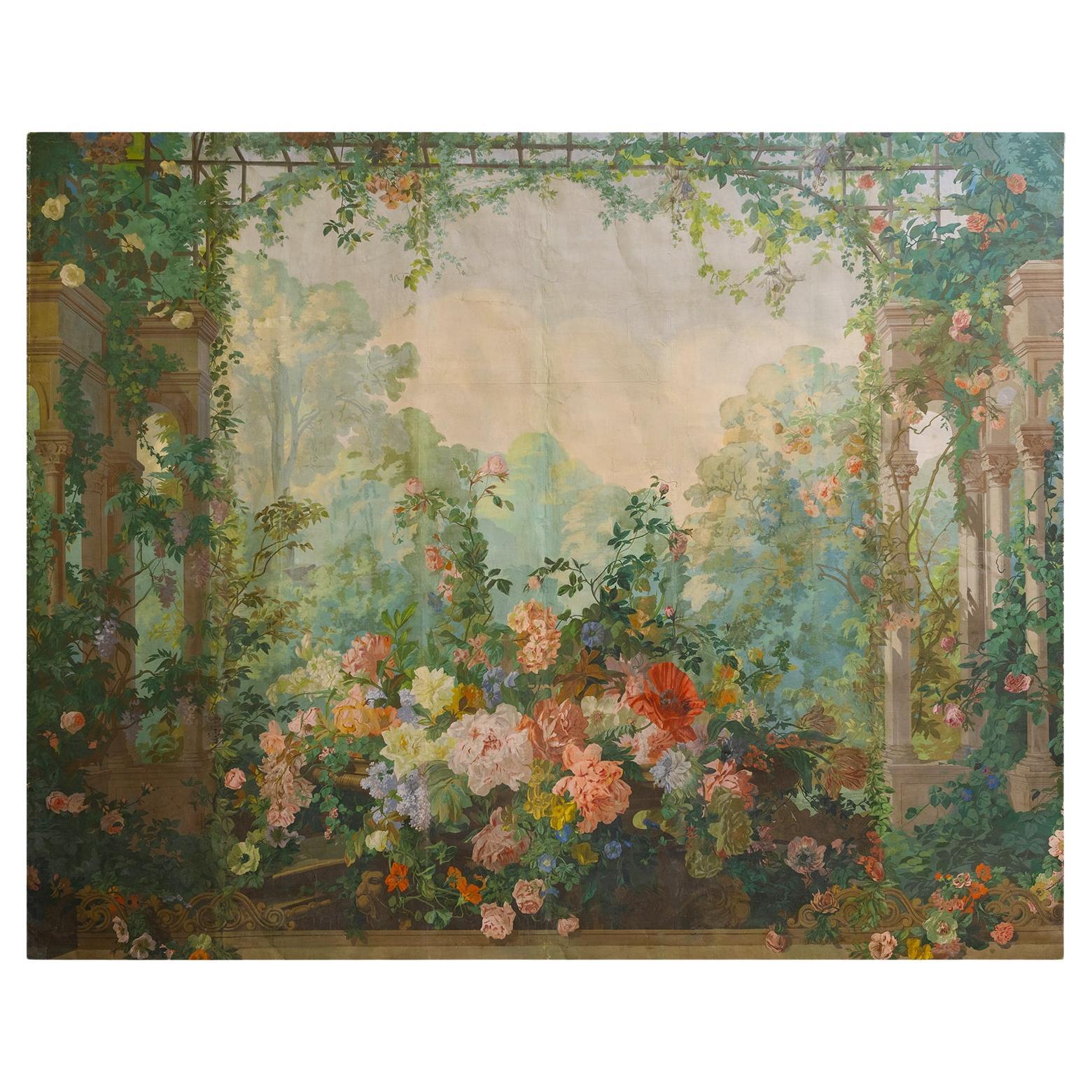 'Le Jardin d'Armide' - A Rare Wallpaper Panel by Desfossé For Sale