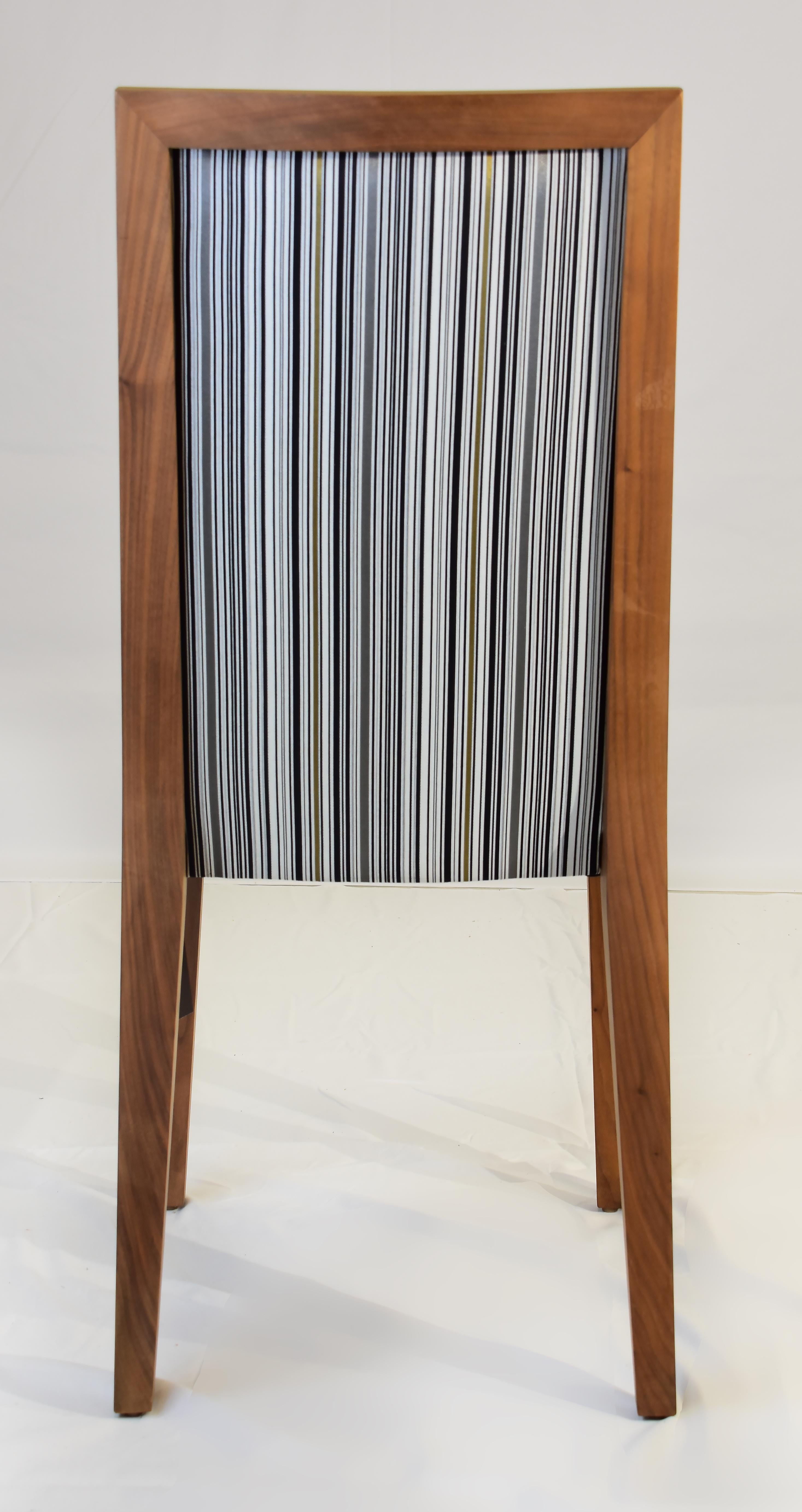American Le Jeune Upholstery Antonella Walnut  Dining Chair Showroom Model For Sale