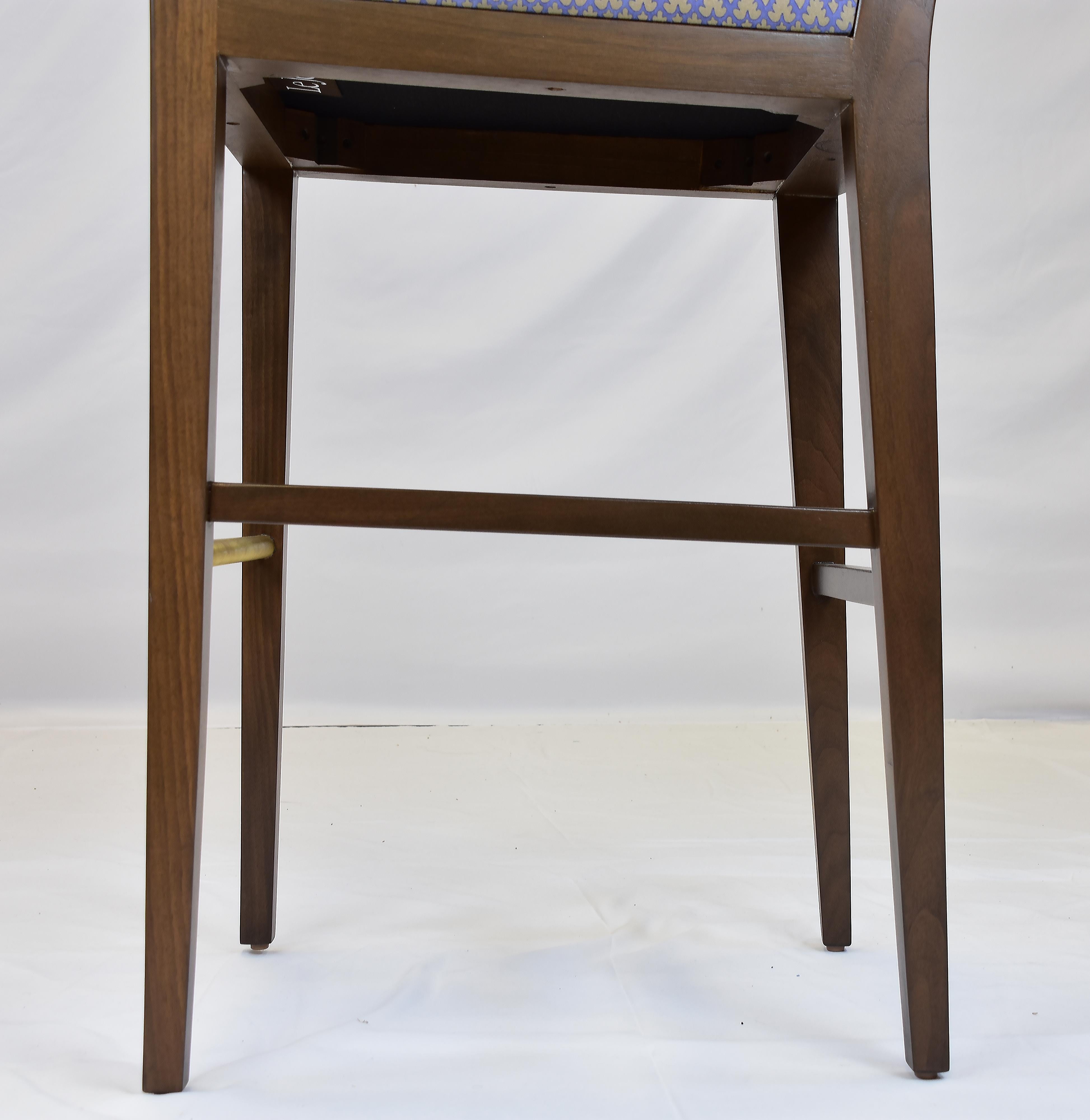 Le Jeune Upholstery Barista Barstool with Brass, Showroom Models, Per Item For Sale 4