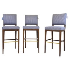 Le Jeune Upholstery Barista Barstool with Brass, Showroom Models, Per Item