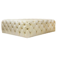 Le Jeune Upholstery Bristol Tufted Leather Coffee Table  Floor Model