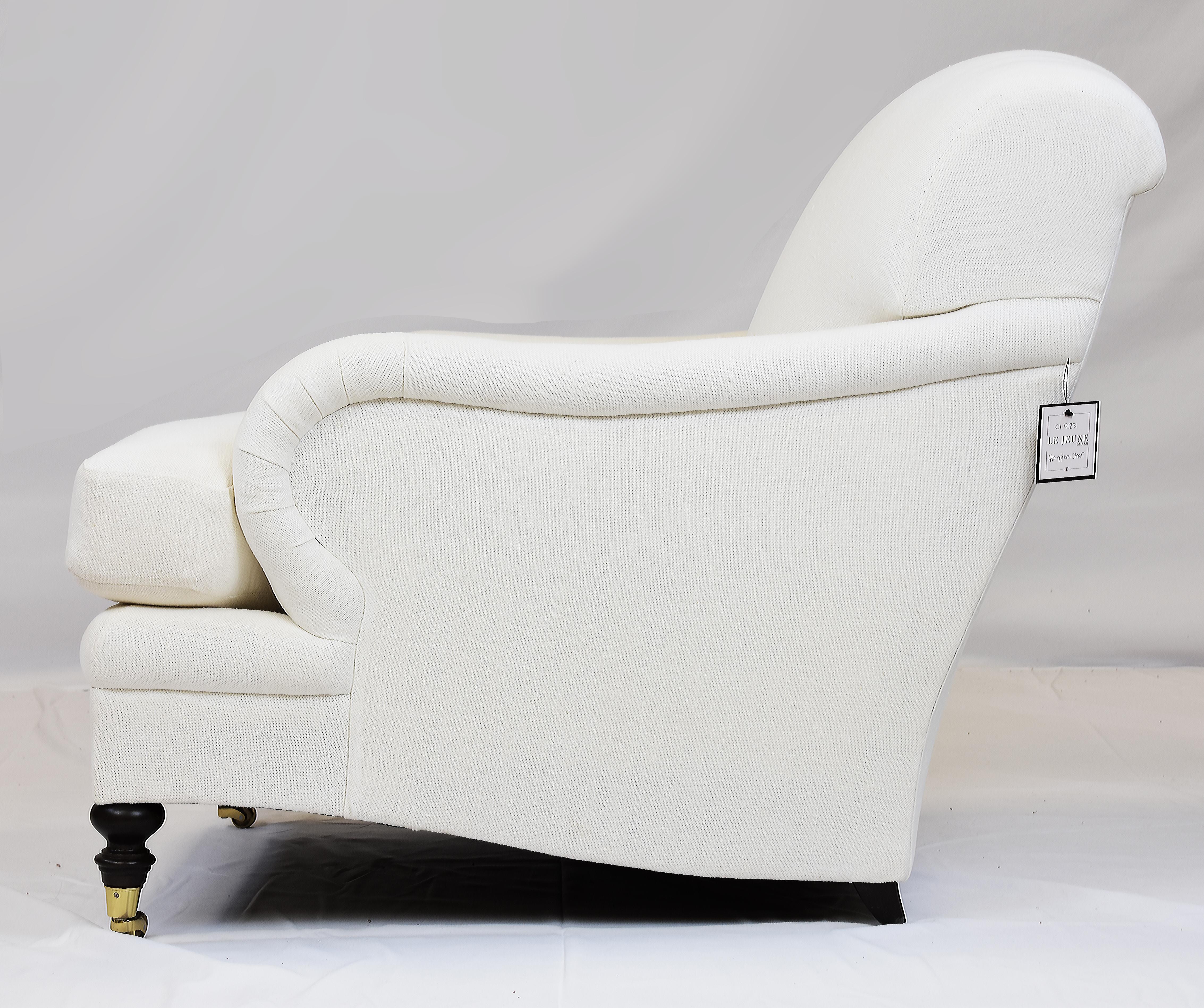 Le Jeune Upholstery Hampton Lounge Chair On Casters, Showroom Model Off-white 1