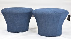 Le Jeune Upholstery Indigo Ottoman Showroom Model, Per Item