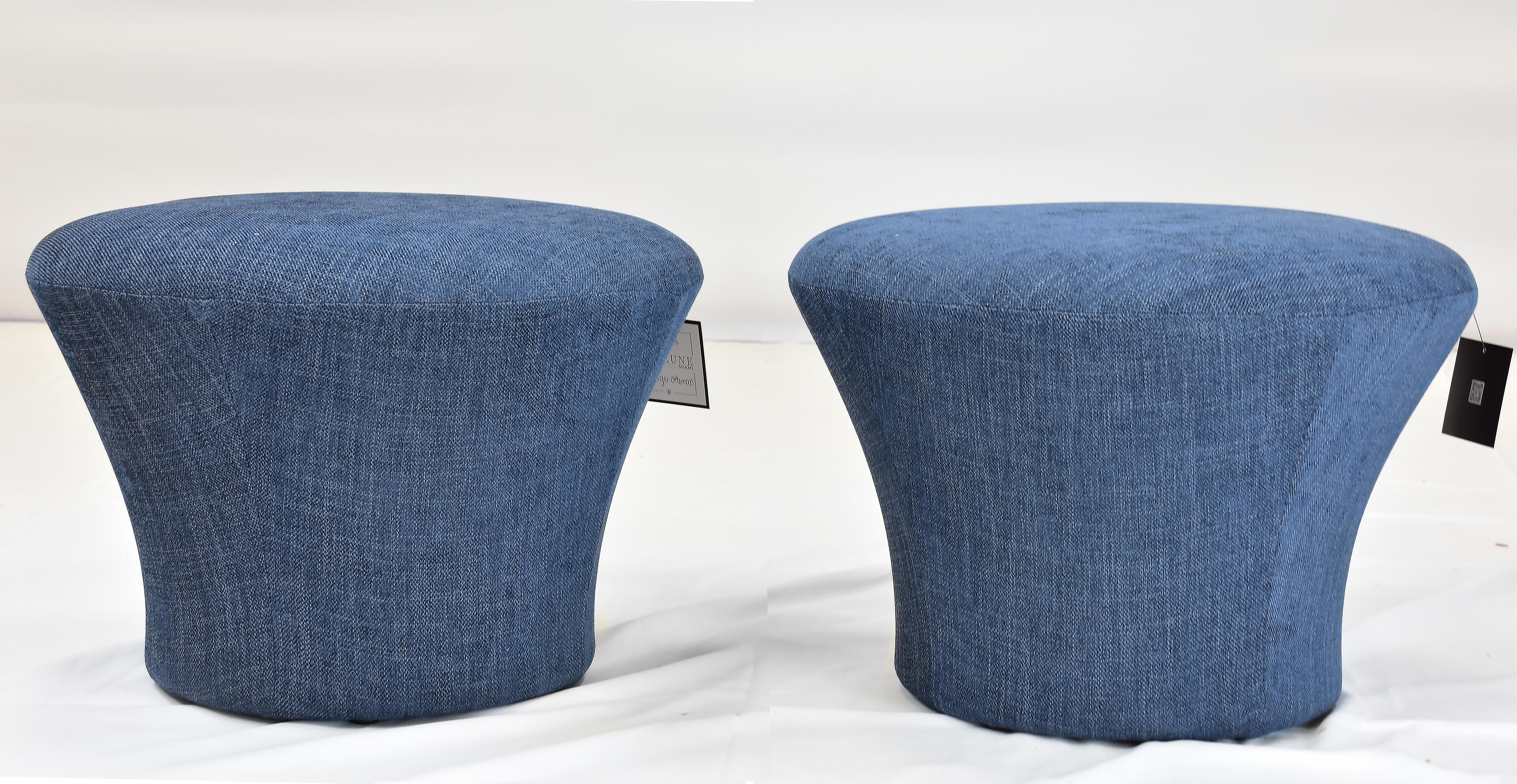 Contemporary Le Jeune Upholstery Indigo Ottoman Showroom Model, Per Item For Sale