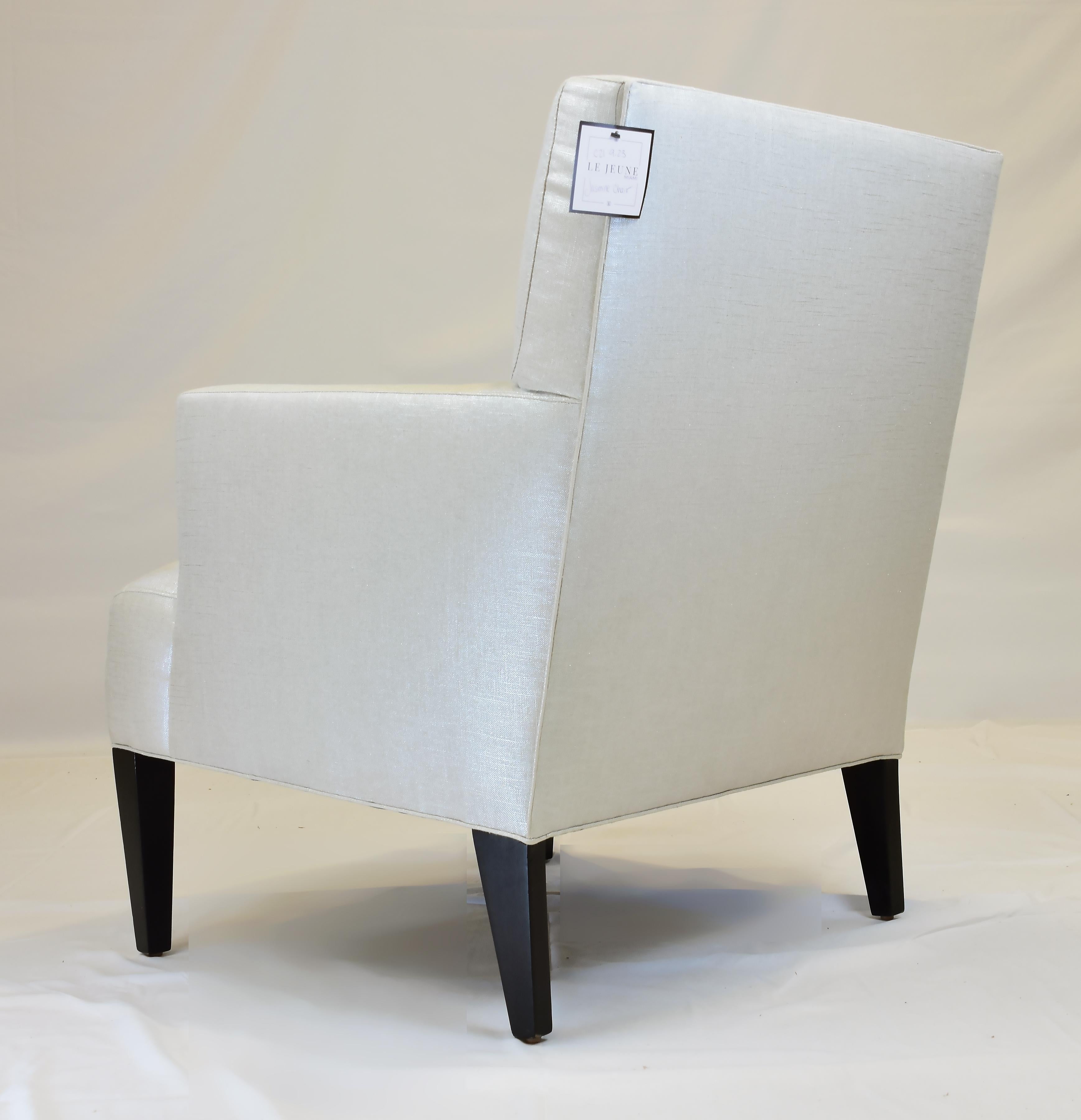 Le Jeune Upholstery Jasmine Armchair Showroom Model In Good Condition For Sale In Miami, FL