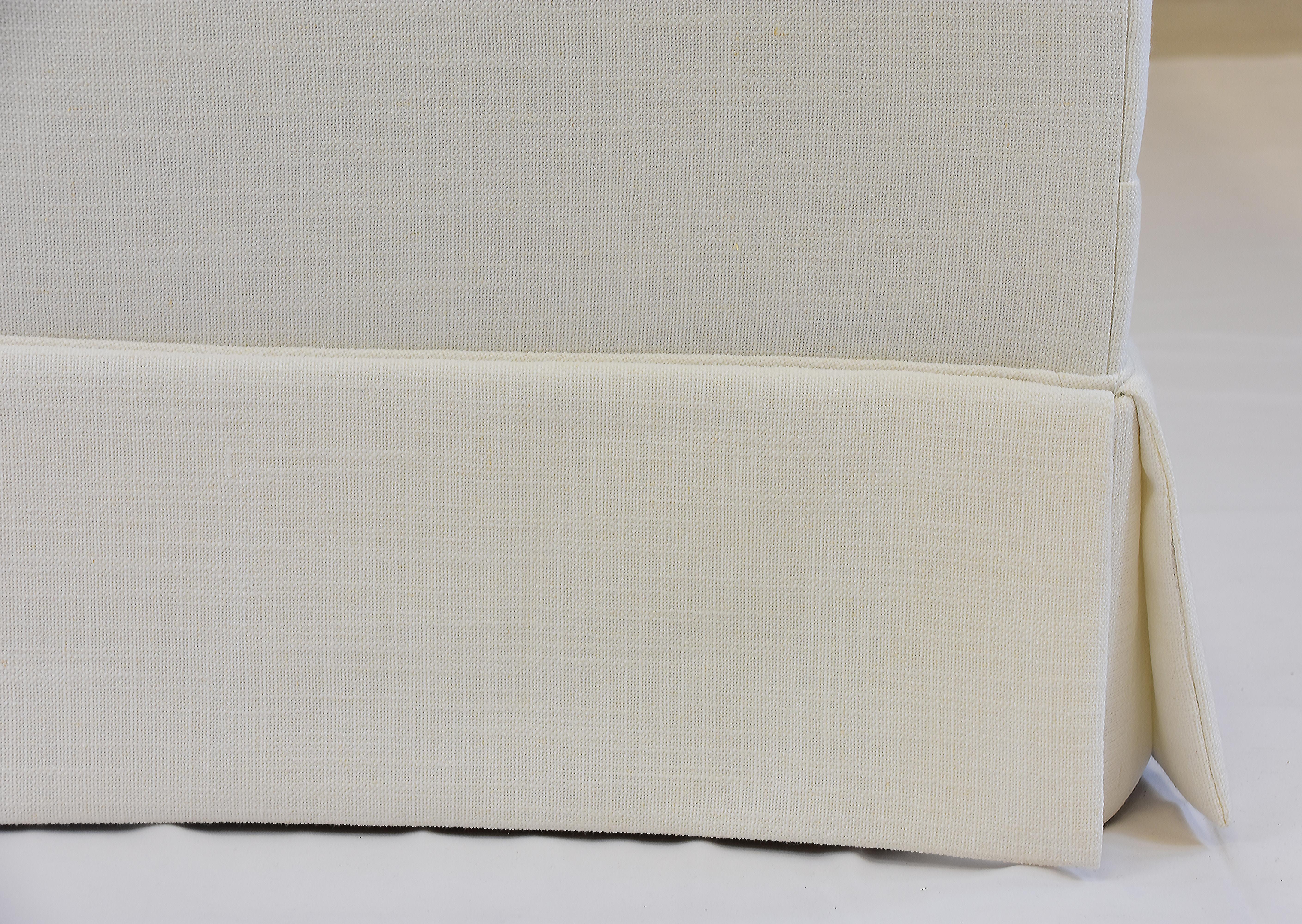 Le Jeune Upholstery Lucca Sofa Showroom Model in White Linen 7