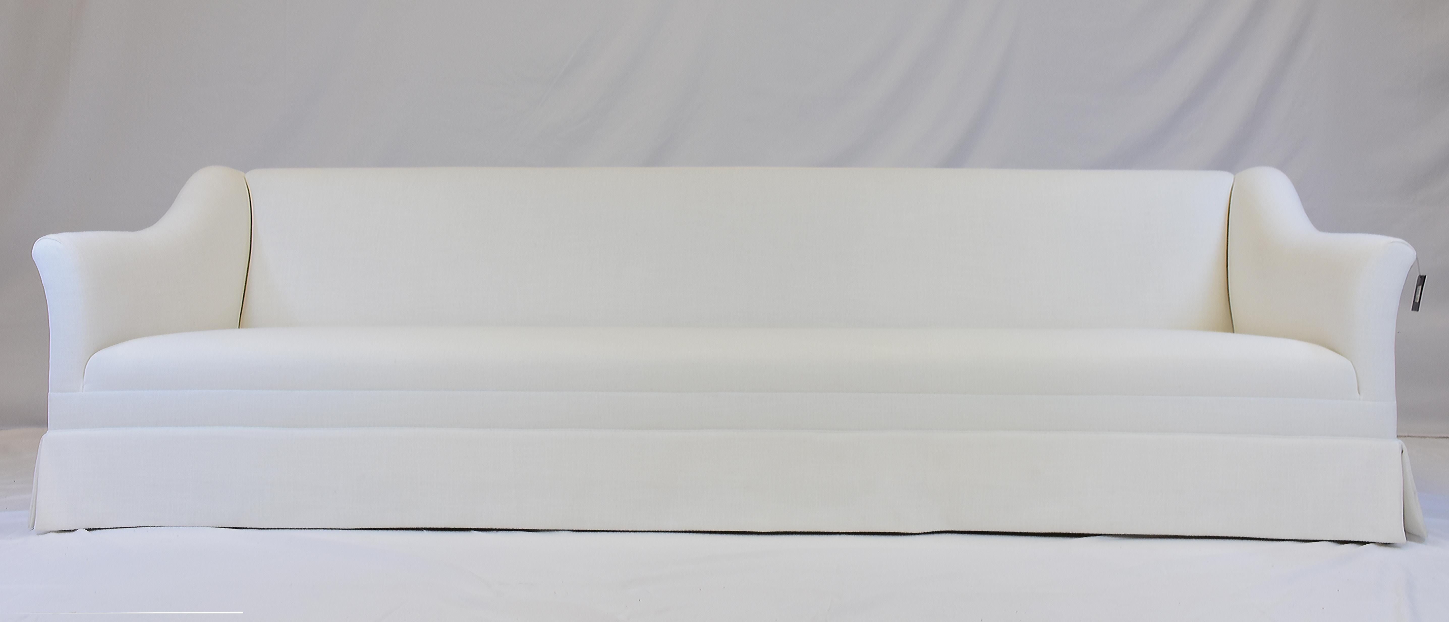 American Le Jeune Upholstery Lucca Sofa Showroom Model in White Linen